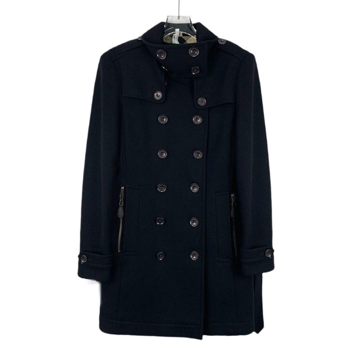 Burberry Burberry Bbr Black Wool Double Breasted Belted Section Coat Size S / US 4 / IT 40 - 1 Thumbnail