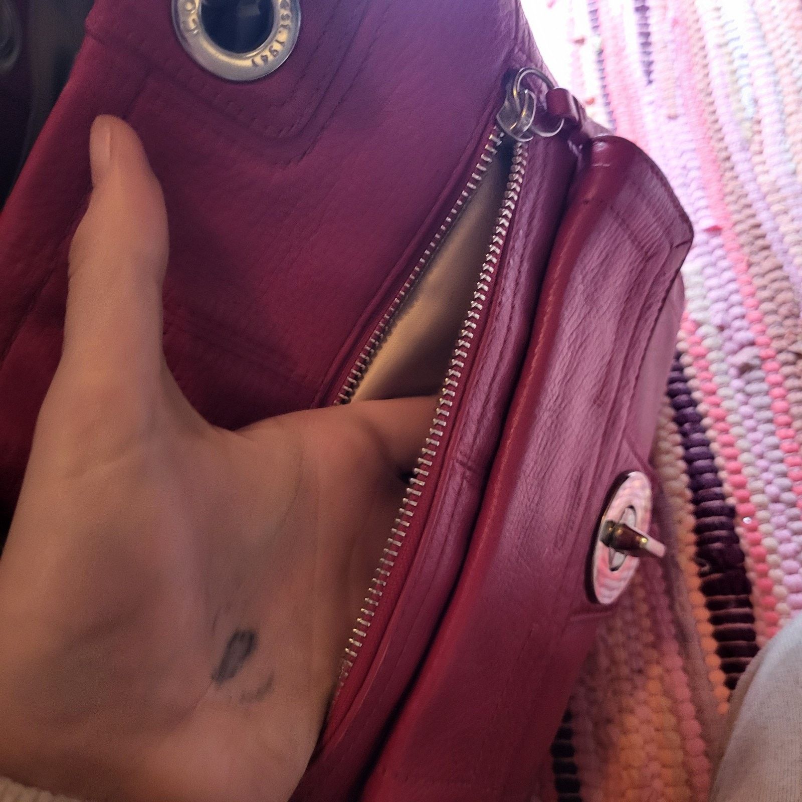 Coach Red COACH Hampton F15694 Pebbled Leather Turnlock Shoulder Size ONE SIZE - 9 Thumbnail