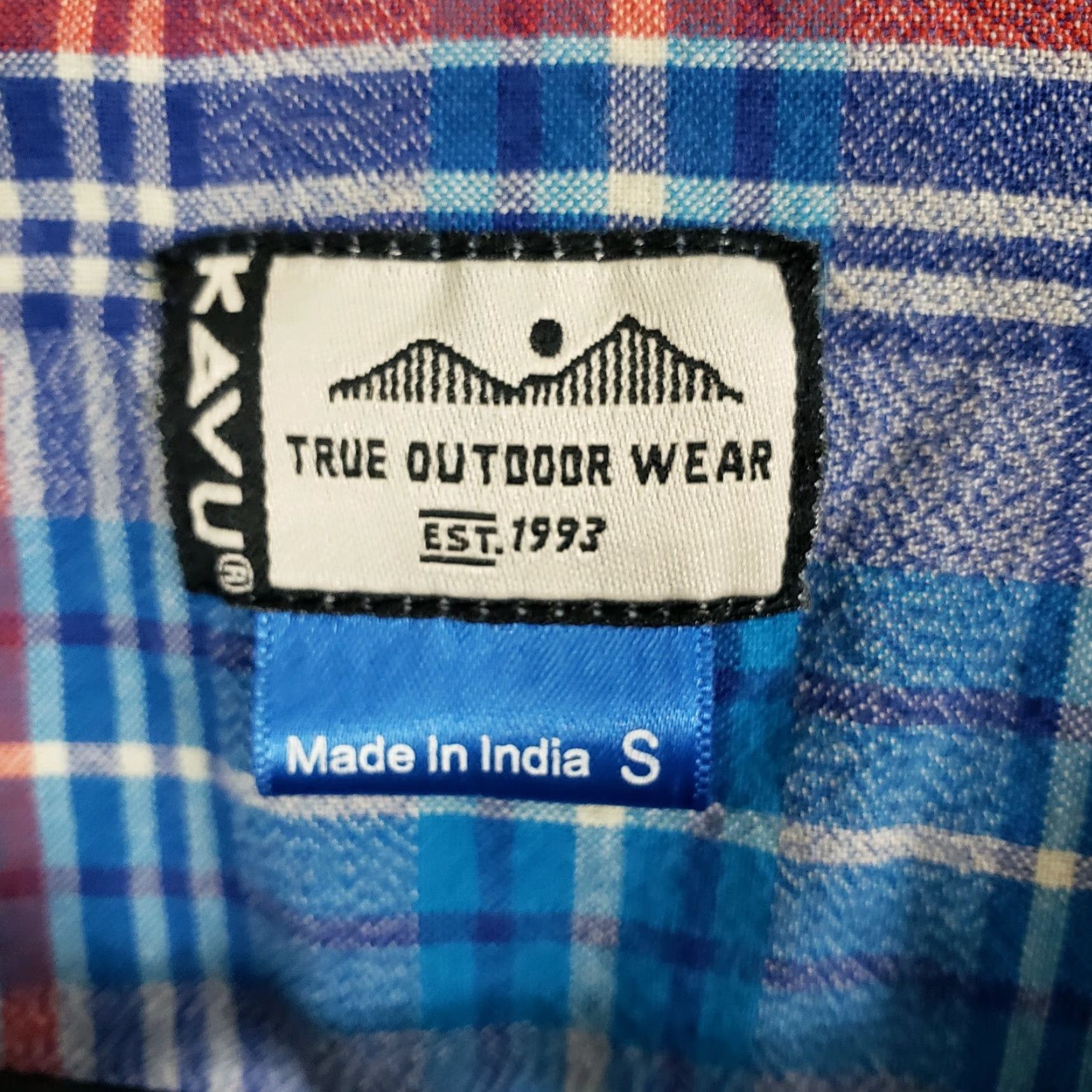 KAVU Kavu Button Front Shirt Blue Plaid Cotton Size S Women Long Sleeve Size S / US 4 / IT 40 - 6 Thumbnail