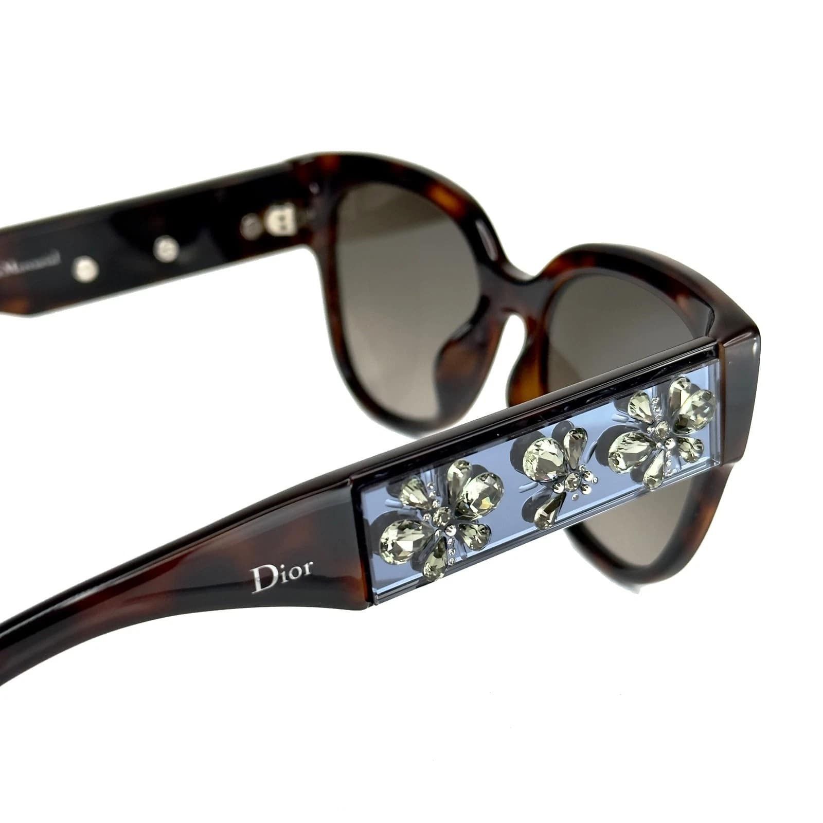 Christian Dior Monsieur CHRISTIAN DIOR MERCURIAL Brown Havana Crystal Sunglasses Size ONE SIZE - 3 Thumbnail