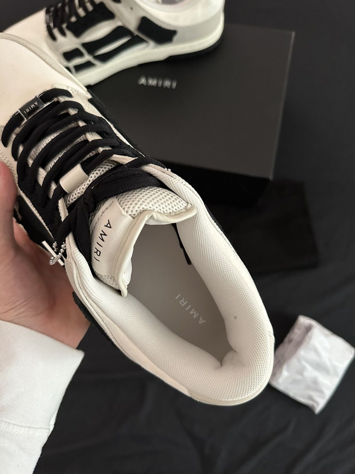 Amiri Amiri Beige Skel Low Top Sneakers Size US 14 / EU 47 - 8 Thumbnail