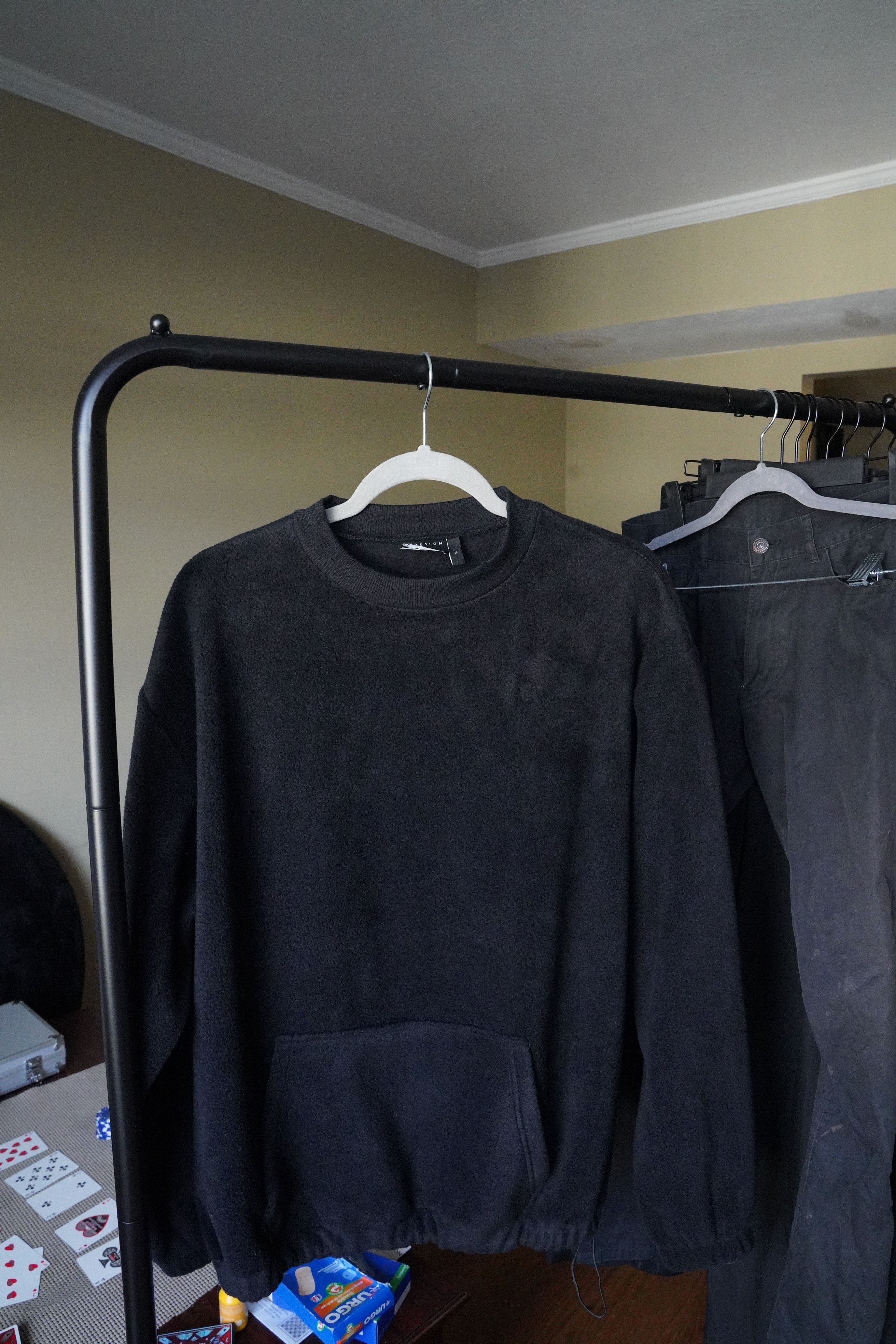 Asos Oversized fleece sweatshirt with toggle detail in black Size US M / EU 48-50 / 2 - 1 Thumbnail
