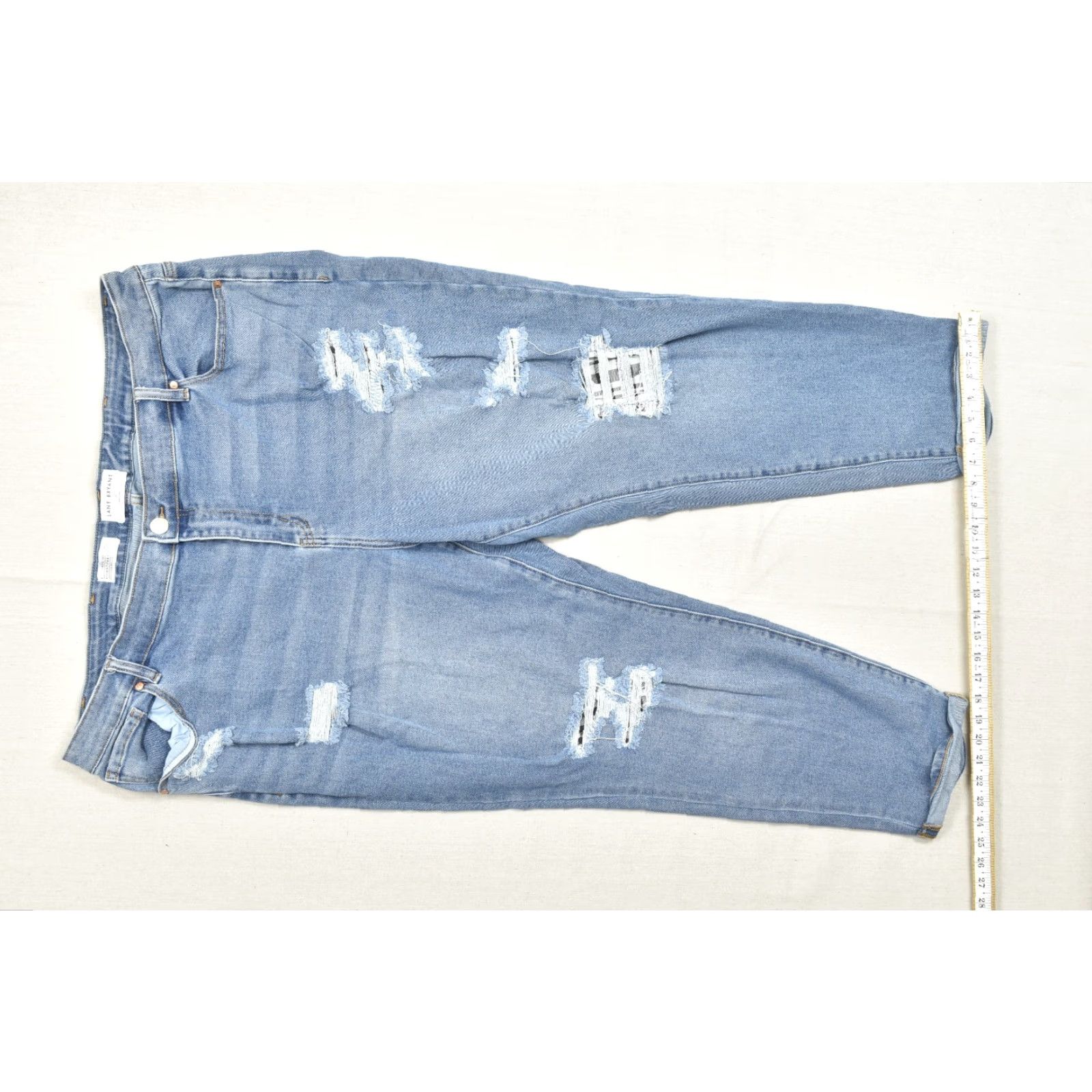 Vintage Lane Bryant Jeans Size 22 Signature Fit Mid-Rise Boyfriend Distressed Light Wash Denim Blue 5-Pocket Distressed Regular Plus Women Mens Size 40" / US 18 - 5 Thumbnail