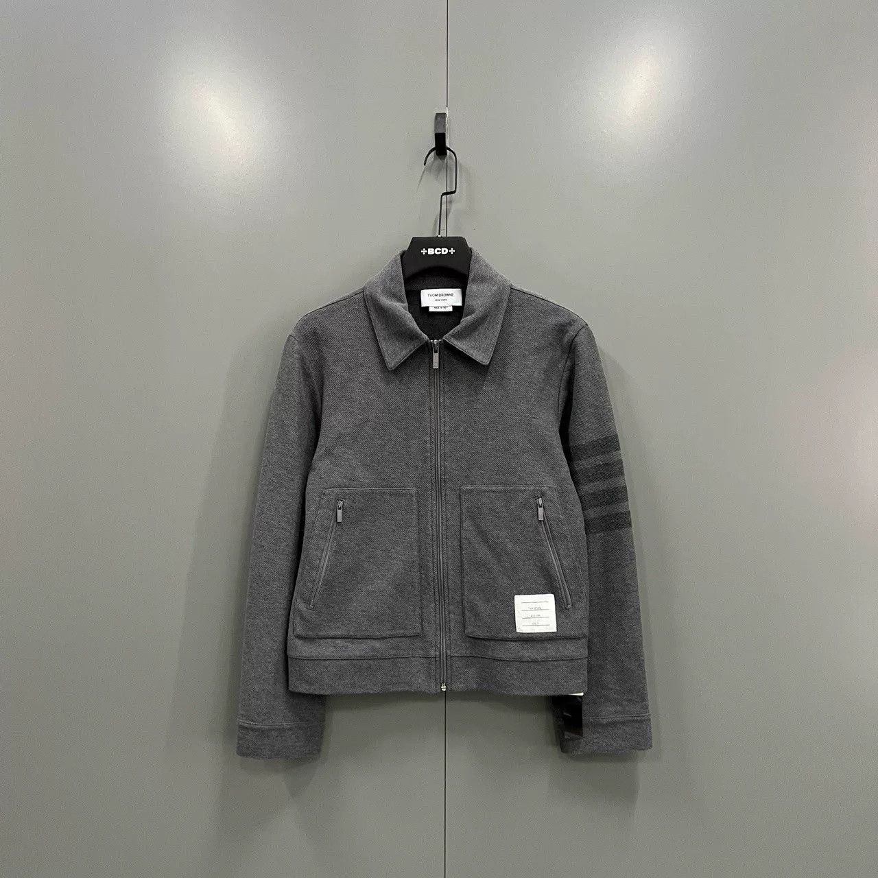 Thom Browne Thom Browne Gray Four-Stripe Zip Jacket Size US XS / EU 42 / 0 - 1 Thumbnail