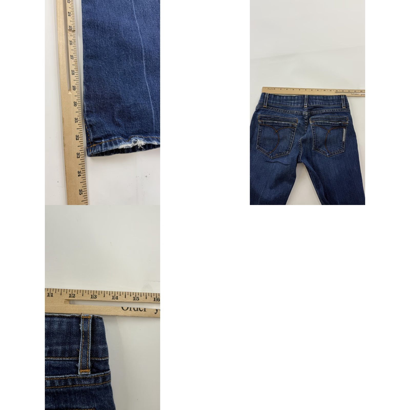 Vintage PRASAD Jeans Womens 27 Blue Bootcut Denim Made in USA Stretch Dark Wash Size 27" / US 4 / IT 40 - 8 Thumbnail