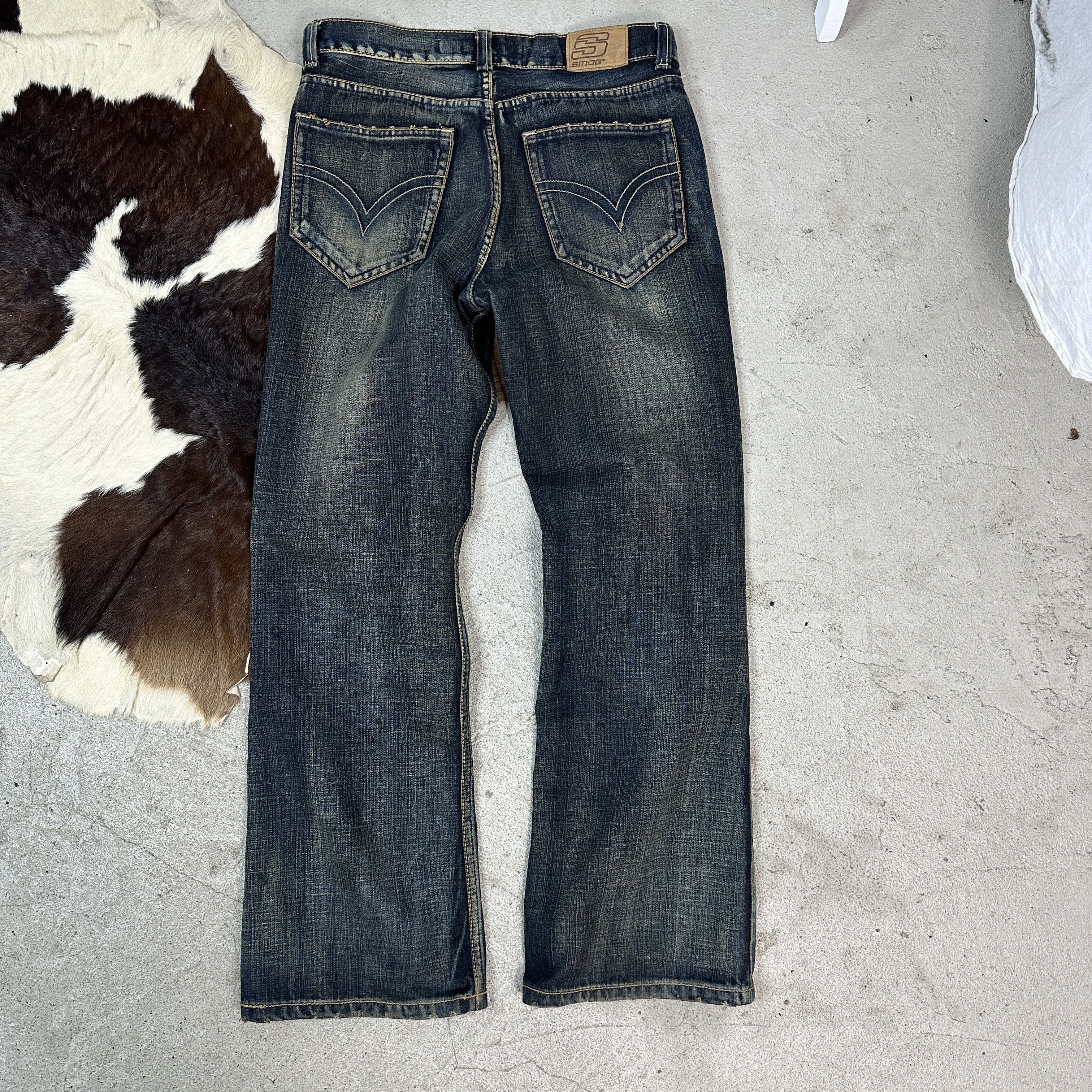 Vintage Vintage Flared Rotten Green Jeans Size 31" - 9 Thumbnail