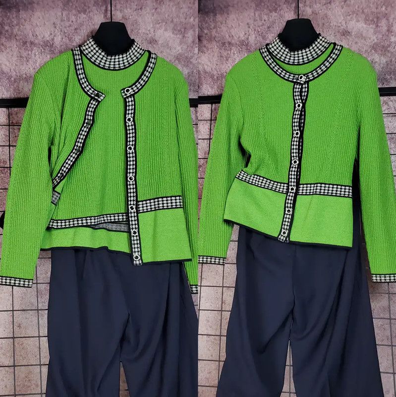 Dior Dior Green Wool-Blend Long Sleeve Top 0089 Size M / US 6-8 / IT 42-44 - 1 Thumbnail