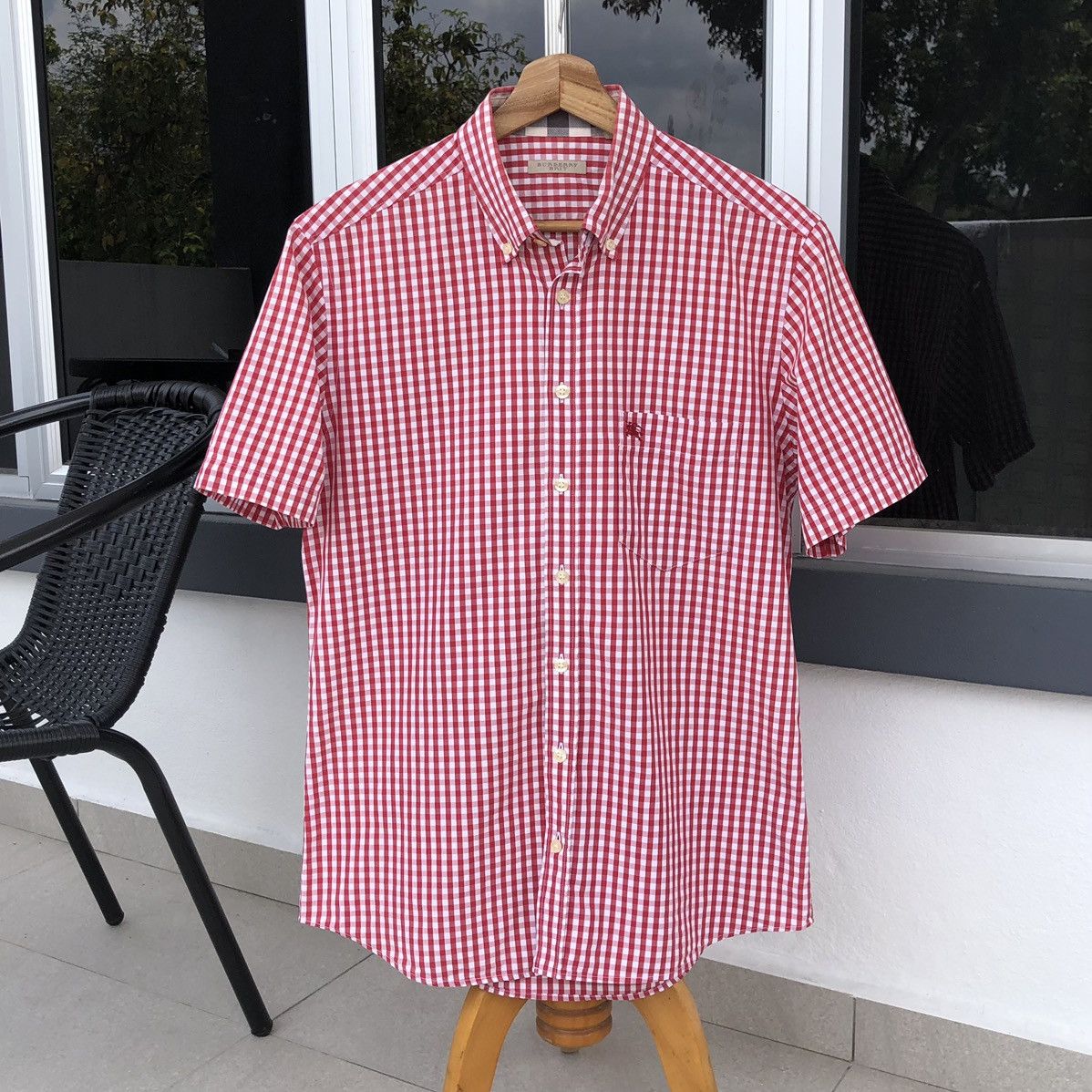 Burberry Burberry Brit Checkered Cotton Short Sleeve Shirt Size US L / EU 52-54 / 3 - 3 Thumbnail