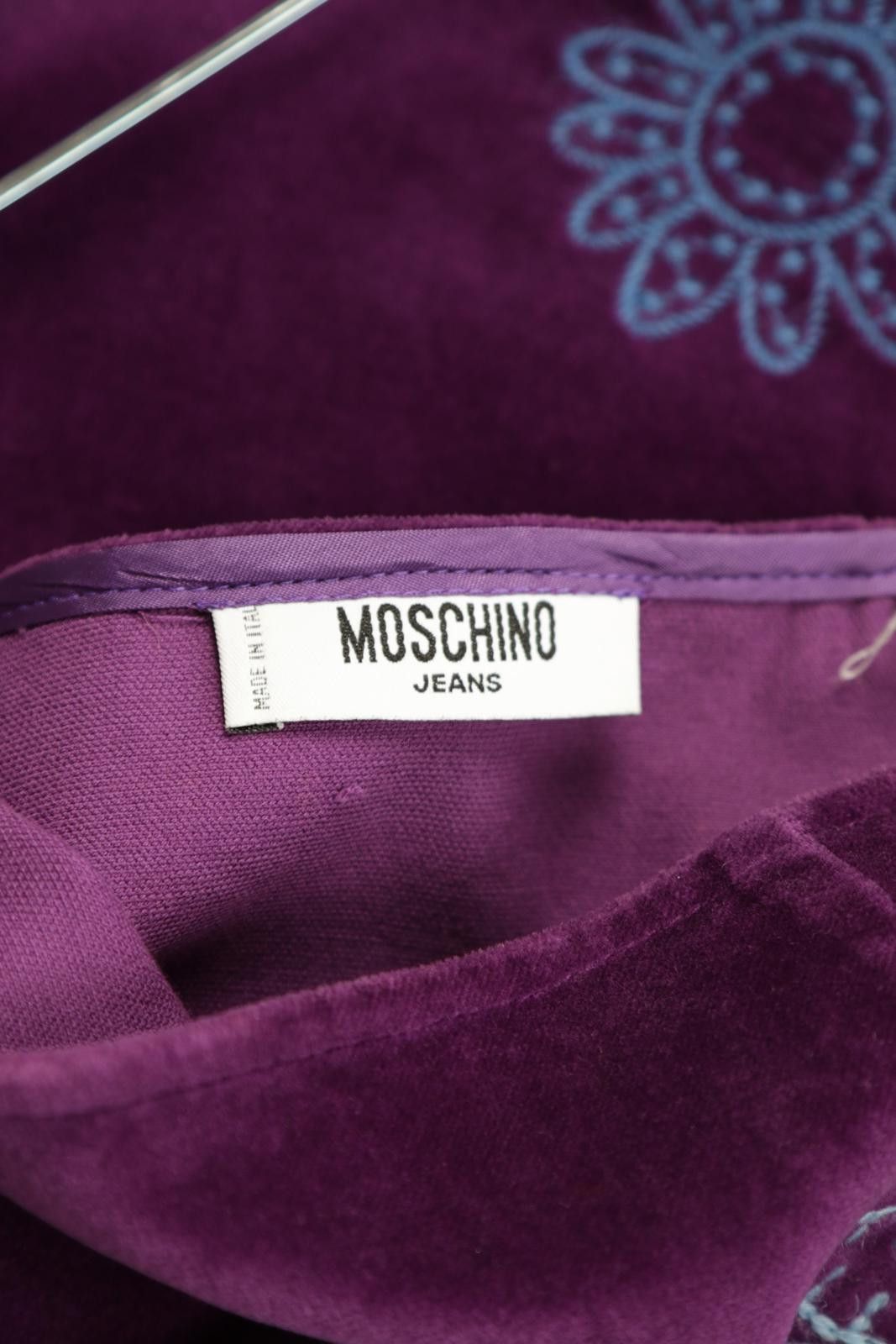 Other 00's Moschino Jeans Velour Floral Skirt Size 28" / US 6 / IT 42 - 5 Thumbnail
