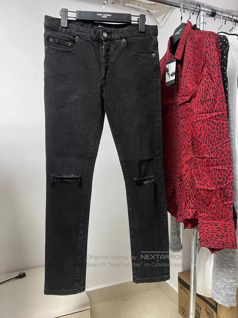 Saint Laurent Paris Saint Laurent Paris Cut Out Destroyed Denim Jeans i Size US 30 / EU 46 - 1 Thumbnail