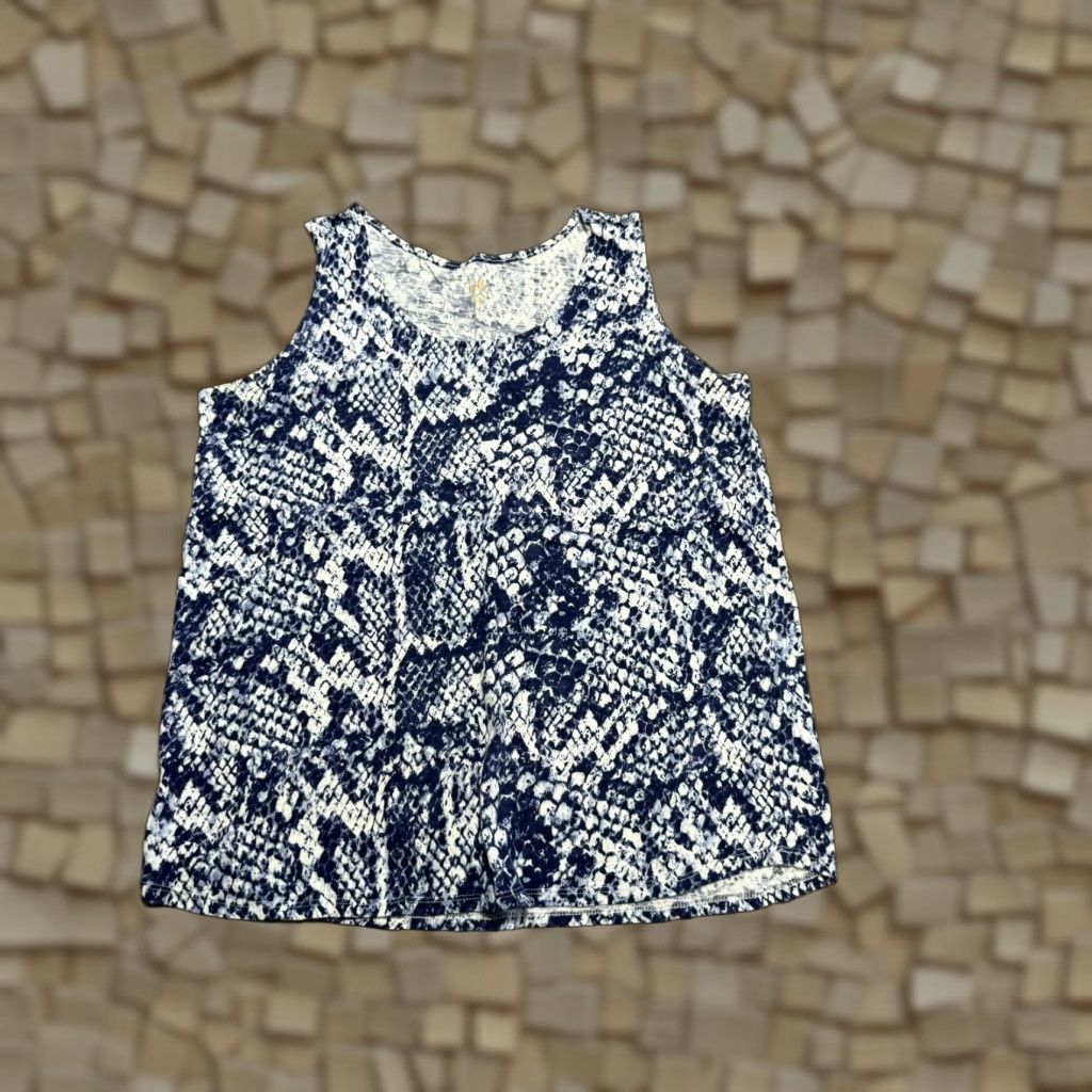 Vintage Belle Tank Top Women's Size Medium Blue White Allover Printed Round Neck Shirt Tank Belle Tank Top Mens? No. Size M / US 6-8 / IT 42-44 - 1 Thumbnail