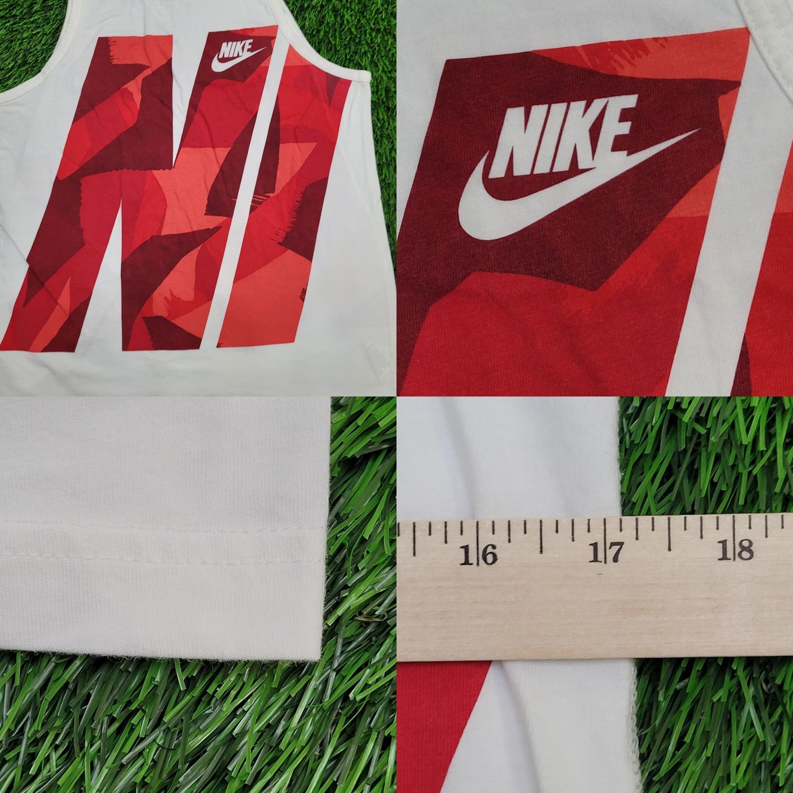 Nike NIKE Swoosh Tank-Top Teens XL White Spellout Size US XL / EU 56 / 4 - 9 Thumbnail