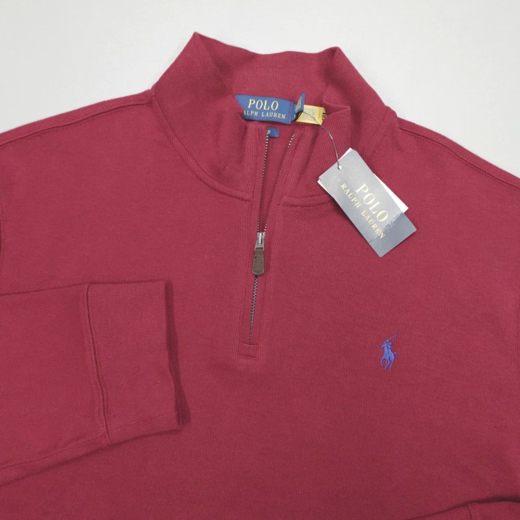 Polo Ralph Lauren Polo Ralph Lauren Estate Rib 1/4 Zip Pullover Sweater Red Men's XL Classic Knit Mock Neck Size US XL / EU 56 / 4 - 2 Thumbnail