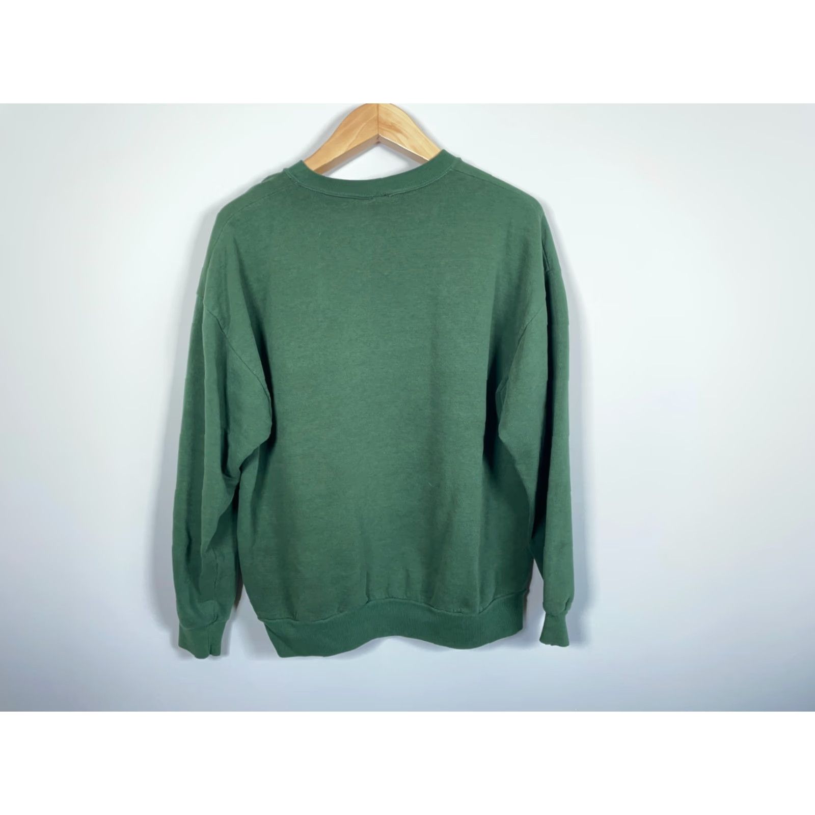 Vintage Vintage Wolf 90s Collage Sweatshirt Large Green 50/50 Blend Cotton Cotton Blend Fleece Graphic Print Crew Neck Long Sleeve Sweatshirt Men Regular Bio? Size US L / EU 52-54 / 3 - 2 Thumbnail