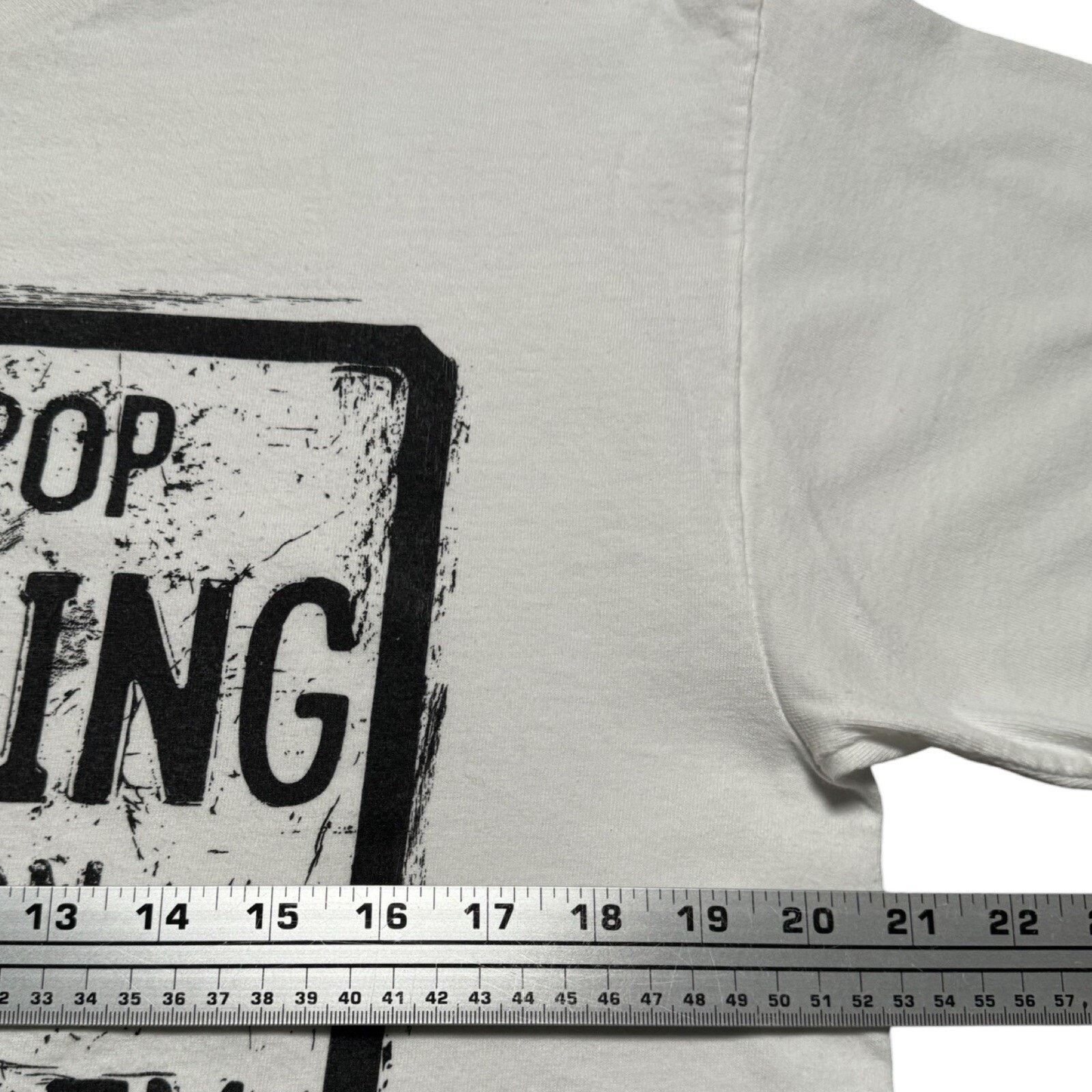 Vintage Y2K White Parody Script T Shirt L Let me drop everything Size US L / EU 52-54 / 3 - 4 Thumbnail