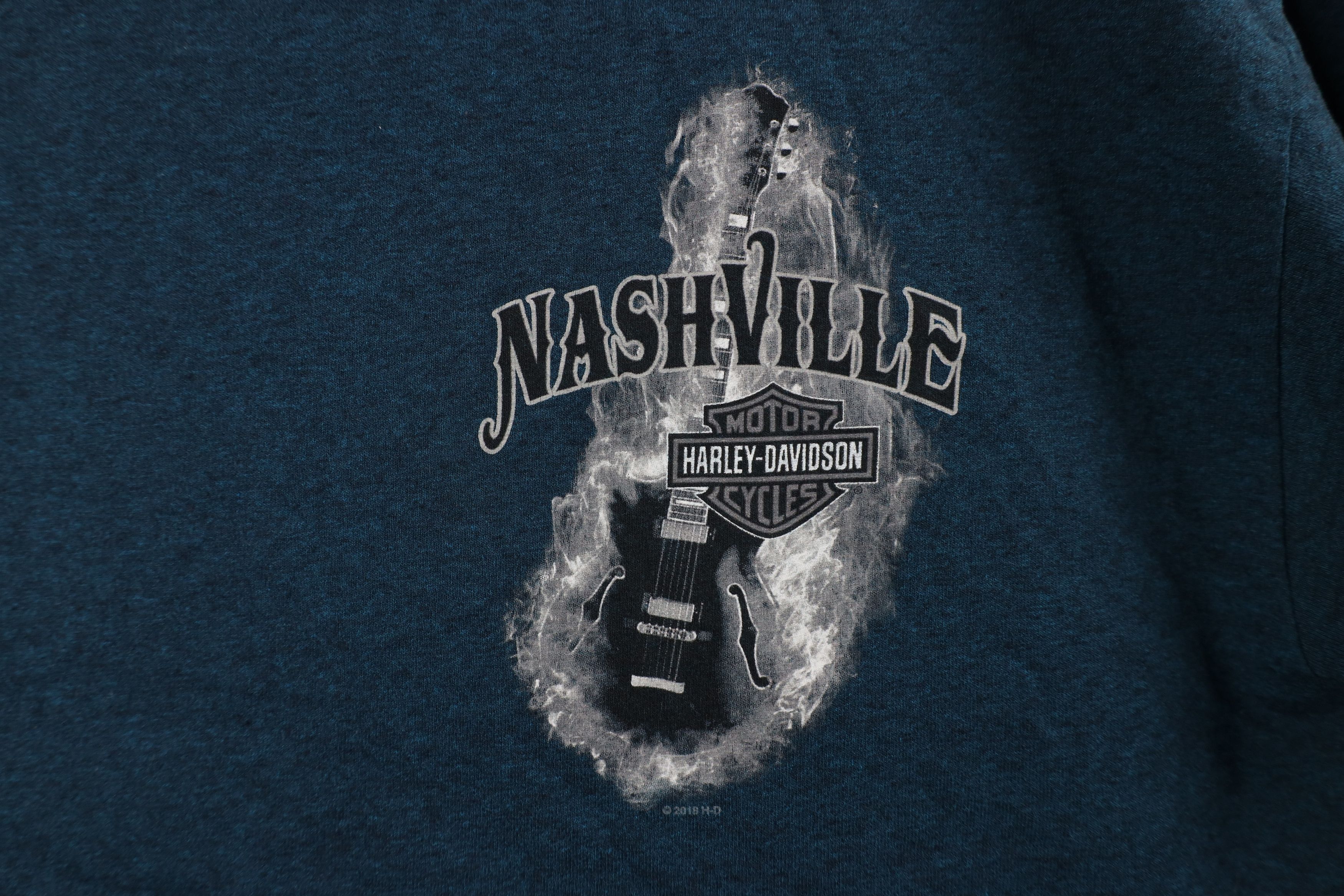 Harley Davidson × Vintage Vintage Y2K Harley Davidson Guitar Fire Flames Skull T-Shirt Size US L / EU 52-54 / 3 - 4 Thumbnail