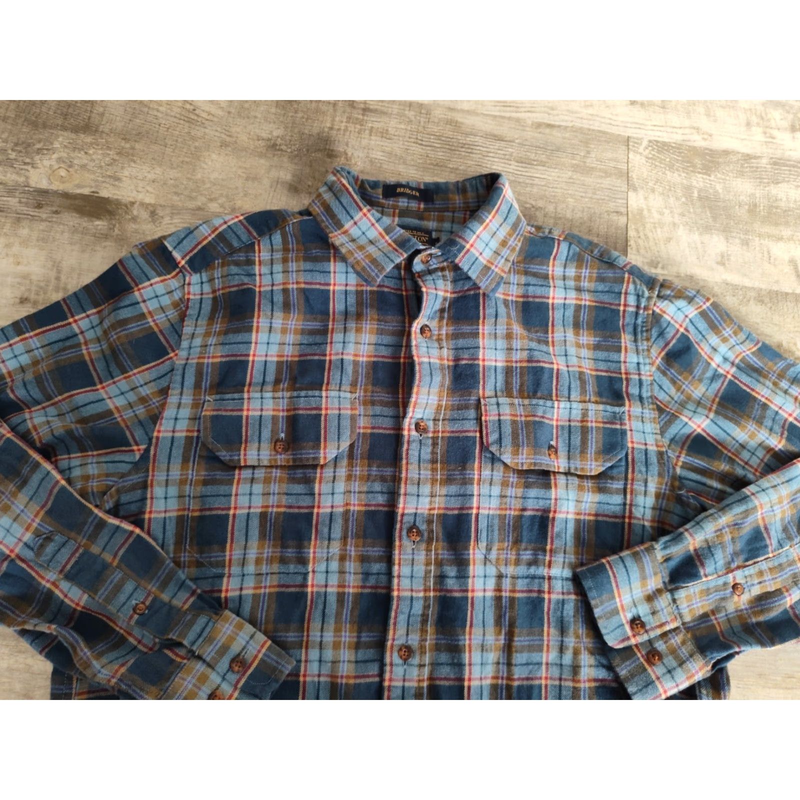 Pendleton VINTAGE Pendleton Bridger Mens Blue Plaid Flannel Button-Down Shirt Medium Casual Winter Wool Cotton Size US M / EU 48-50 / 2 - 6 Thumbnail
