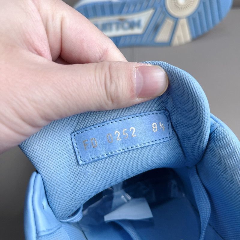 Louis Vuitton Louis Vuitton Trainer Blue Leather Low-Top Sneakers - Size US 9.5 / EU 42-43 - 8 Thumbnail