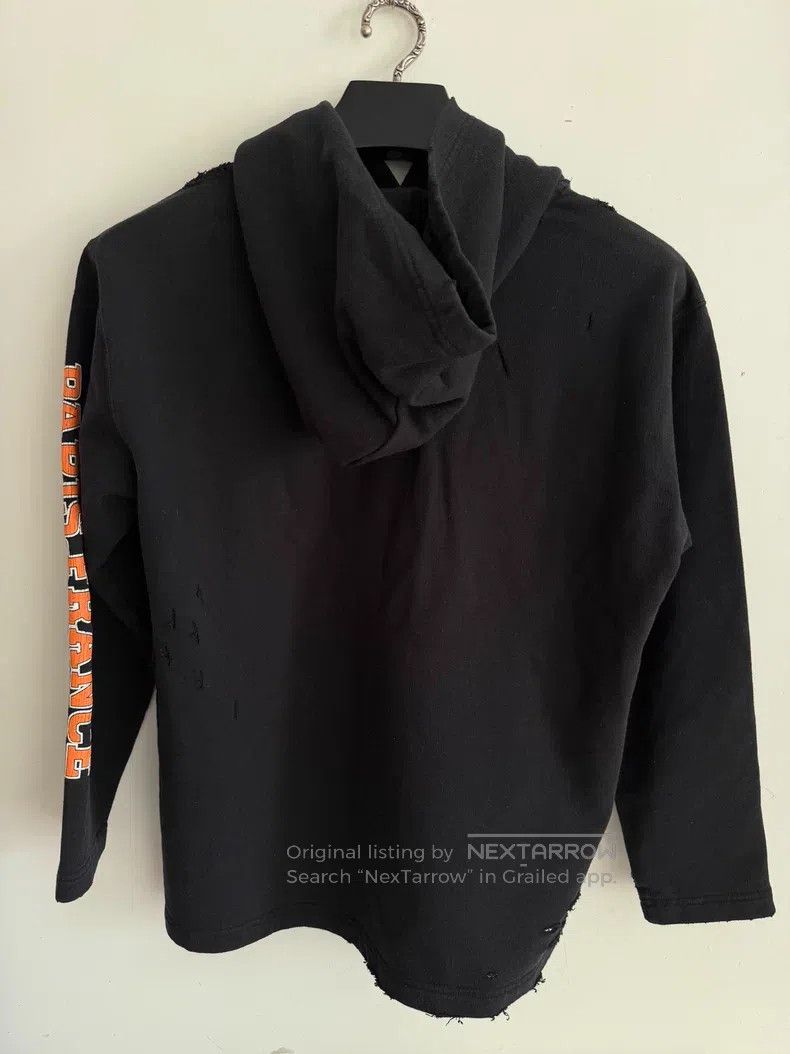 Balenciaga Balenciaga Scissor Distressed Hoodie Size US XXS / EU 40 - 2 Thumbnail