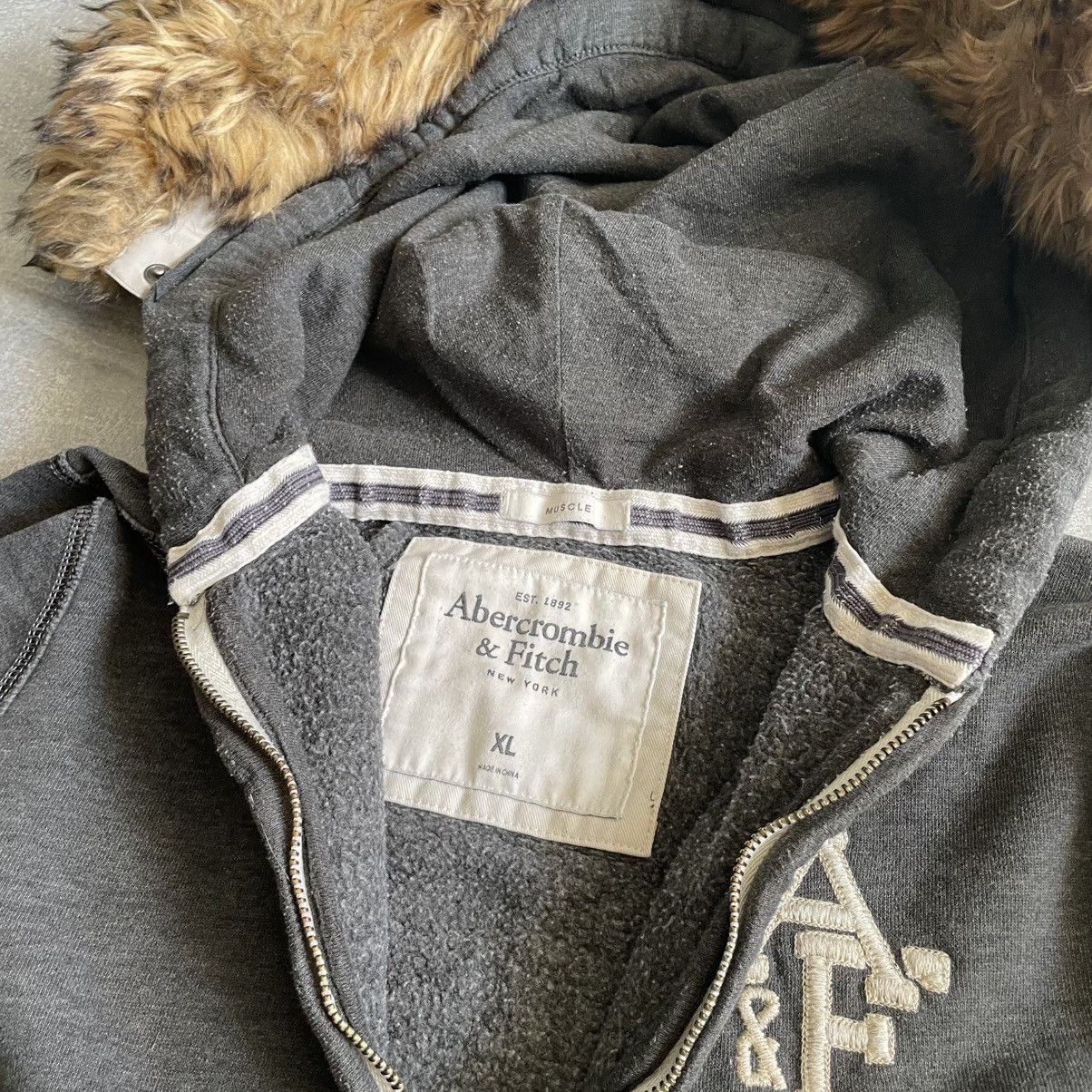 Abercrombie & Fitch Faux fur hooded avant garde FITCH hoodie cyber zip punk rock Size XL / US 12-14 / IT 48-50 - 2 Thumbnail