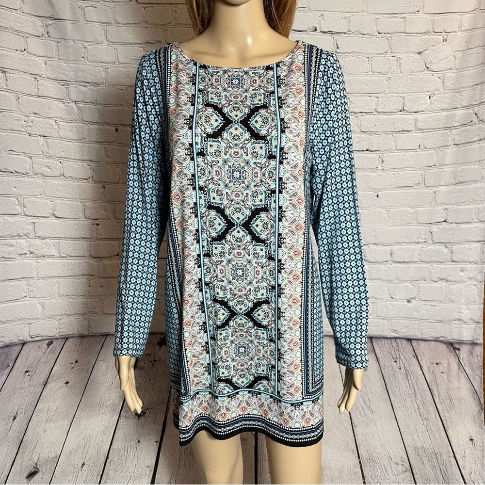 J. Jill New J. Jill Damask Paisley Floral Print Long Sleeve Tunic B Size M / US 6-8 / IT 42-44 - 9 Thumbnail