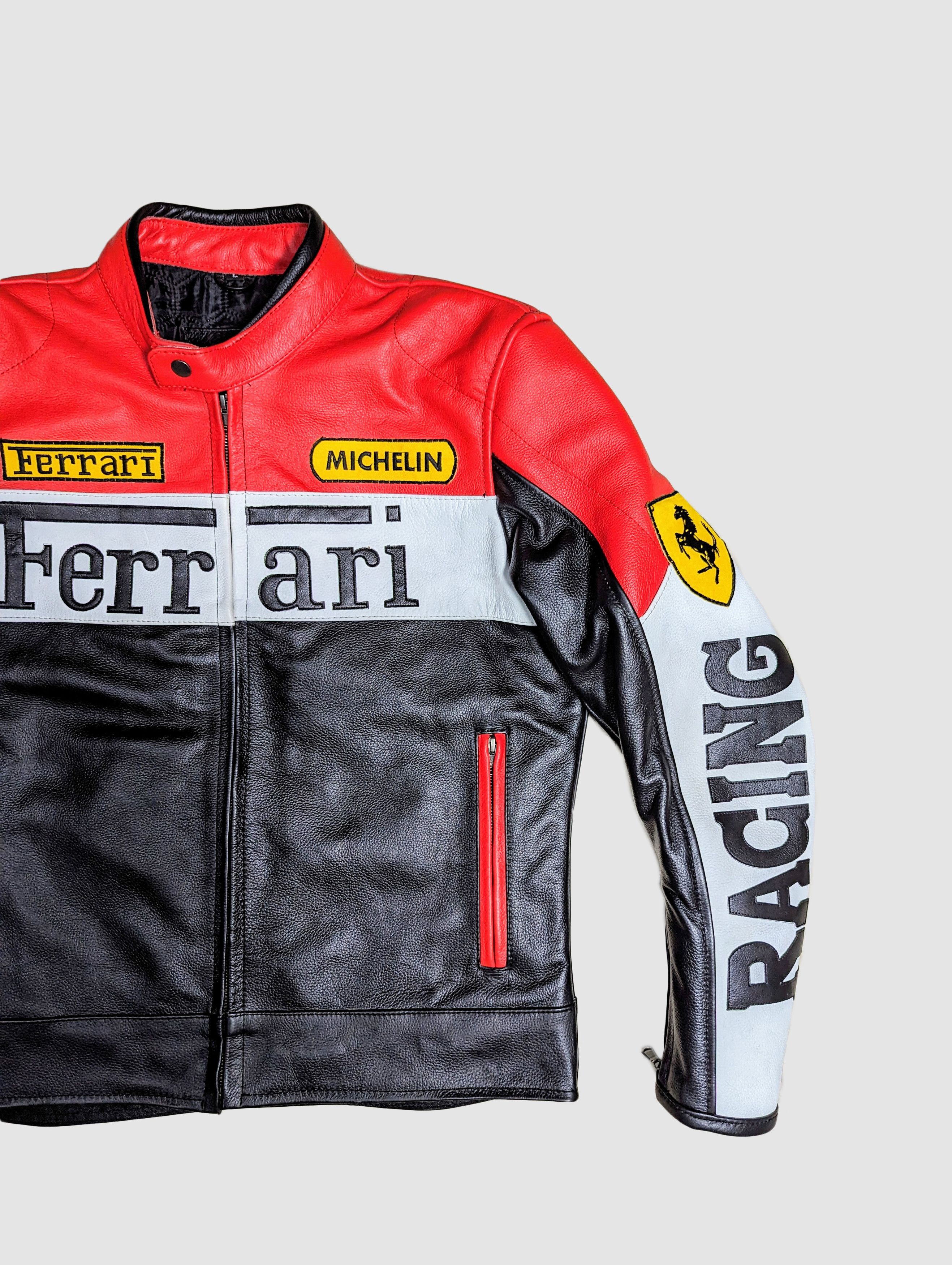 Vintage 🔥 FERRARI 🔥 90s RACING LEATHER JACKET STREETWEAR Size US M / EU 48-50 / 2 - 4 Thumbnail