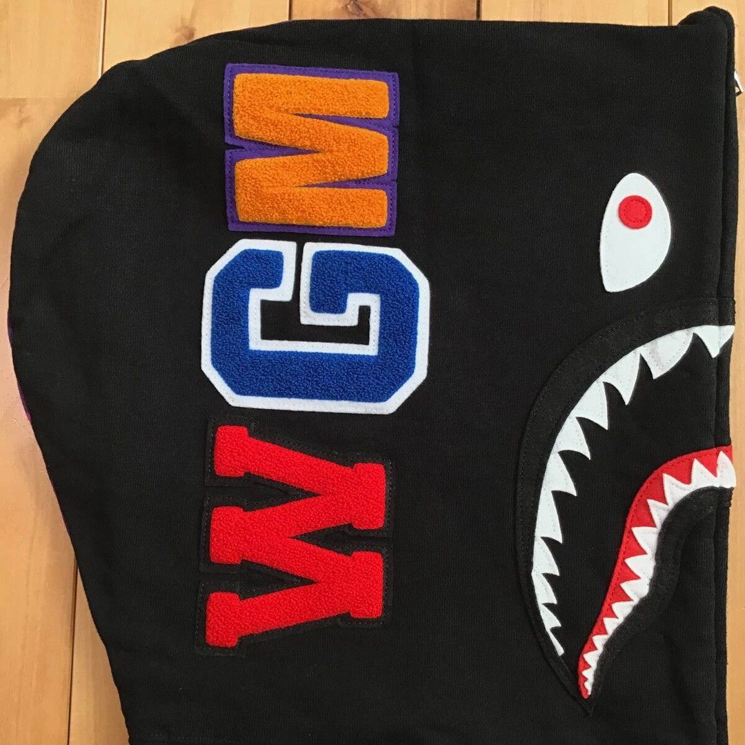 BAPE × Purple camo shark full zip hoodie a bathing ape