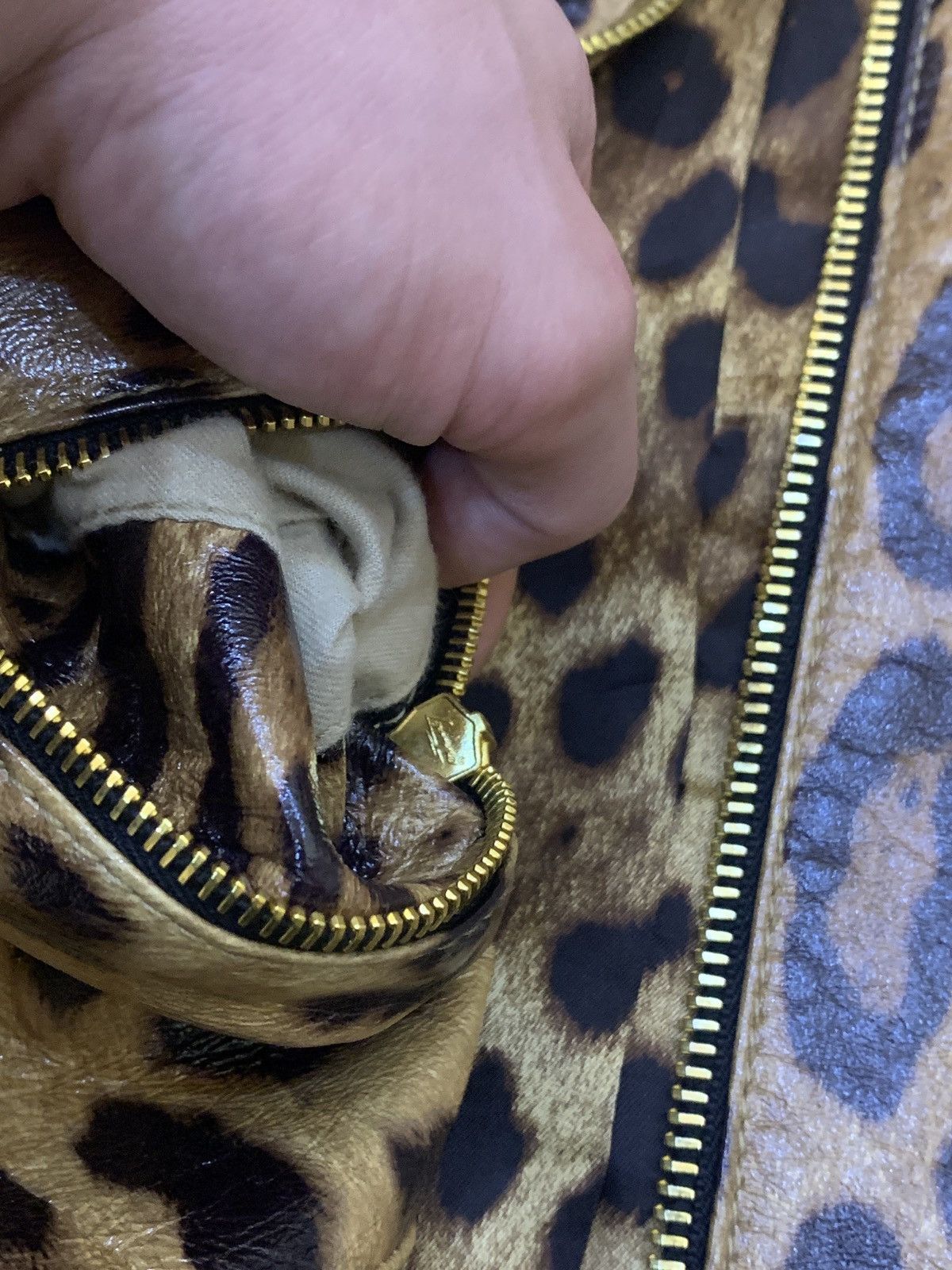 Dolce & Gabbana D&G Leopard Leather Jacket Size L / US 10 / IT 46 - 6 Thumbnail