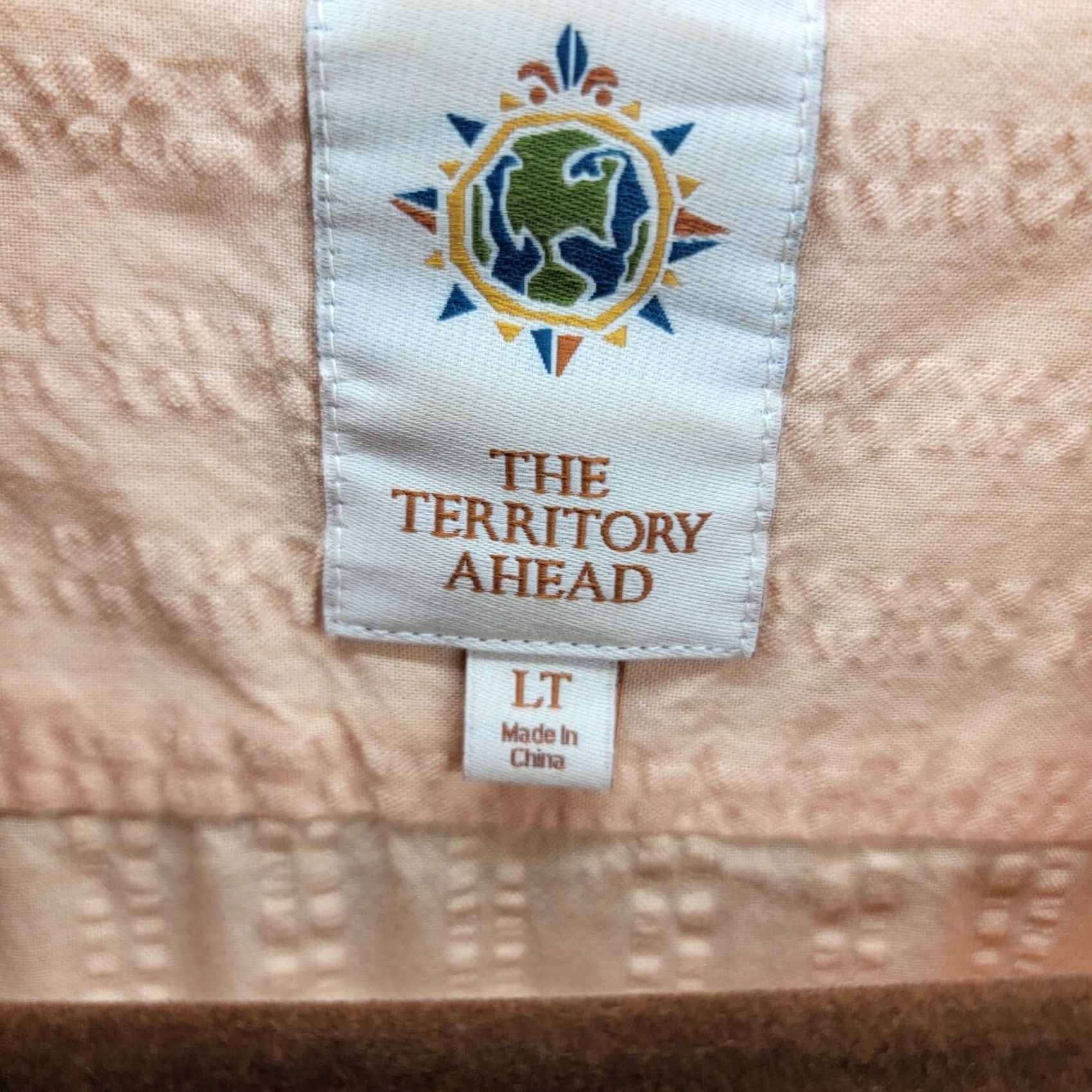 The Territory Ahead The Territory Ahead Shirt Mens LT Short Sleeve Button Up Peach Window Pane Size US L / EU 52-54 / 3 - 3 Thumbnail