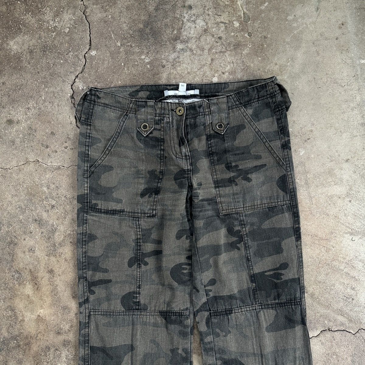 20471120 Vintage Camo Parachute Cotton Pants Size 28" / US 6 / IT 42 - 5 Thumbnail