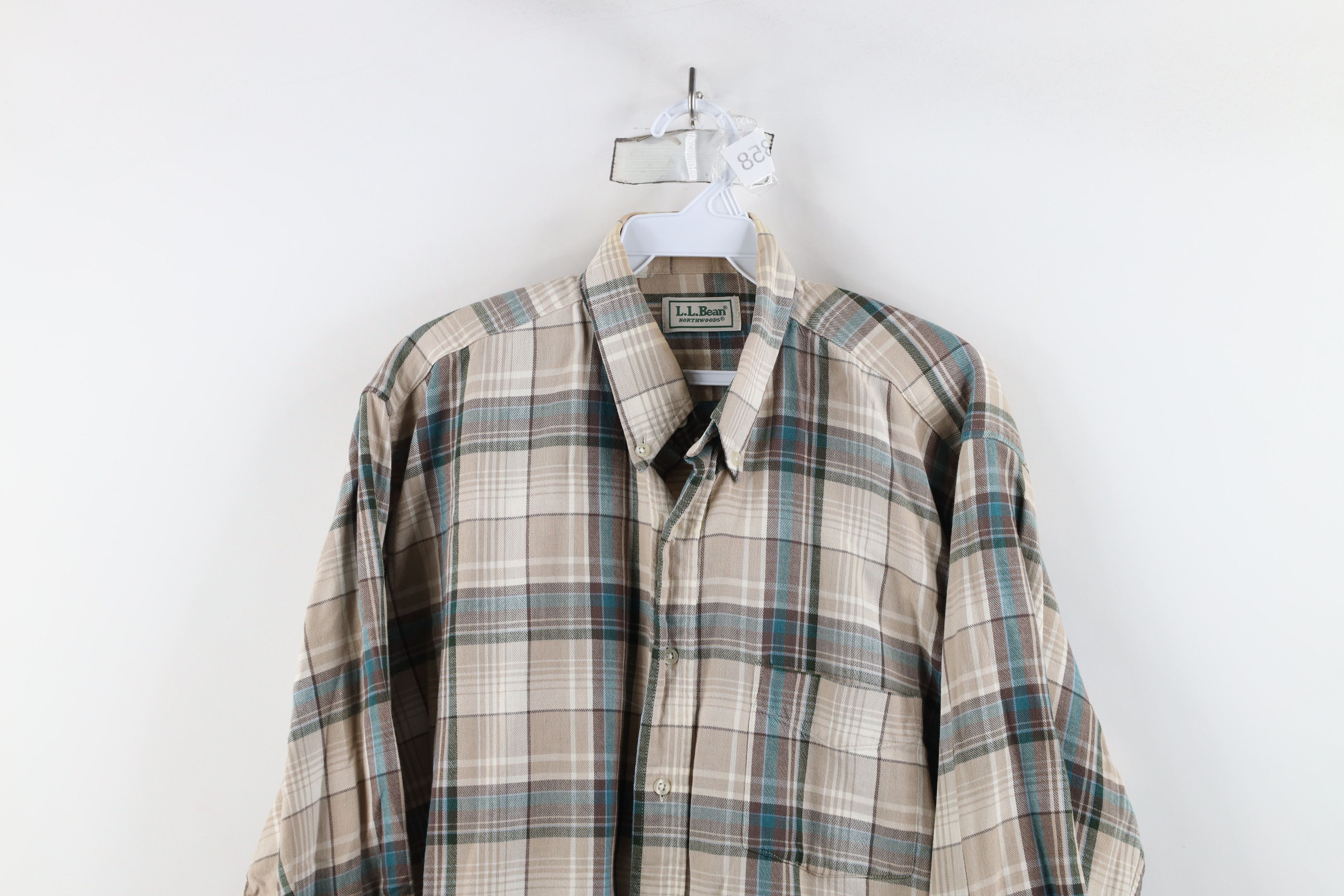 L.L. Bean × Vintage Vintage 90s LL Bean Flannel Collared Button Down Shirt Plaid Size US L / EU 52-54 / 3 - 2 Thumbnail