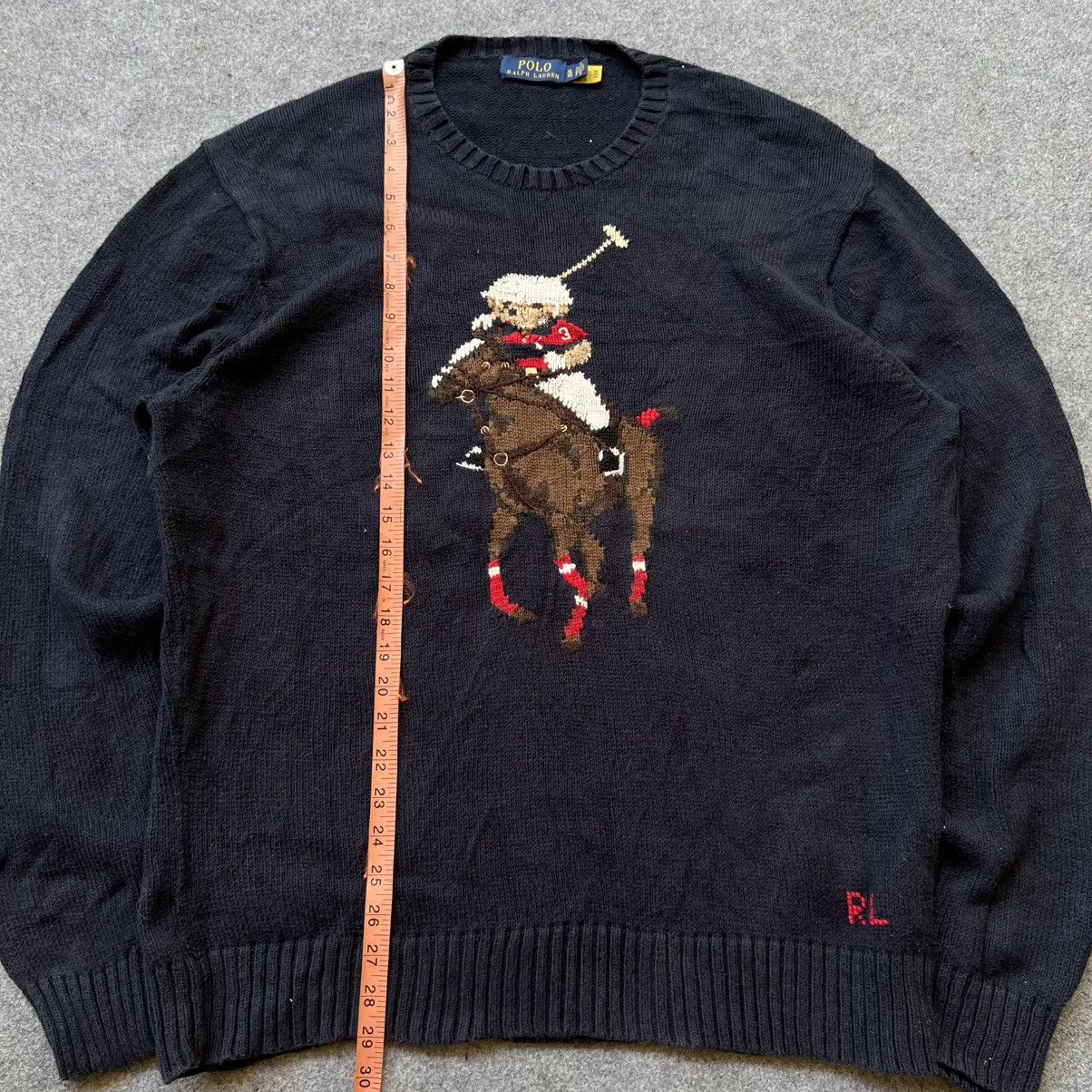 Designer × Polo Ralph Lauren × Vintage Vintage Polo Ralph Lauren Bear & Big Pony Knit Sweater Size US XL / EU 56 / 4 - 13 Thumbnail