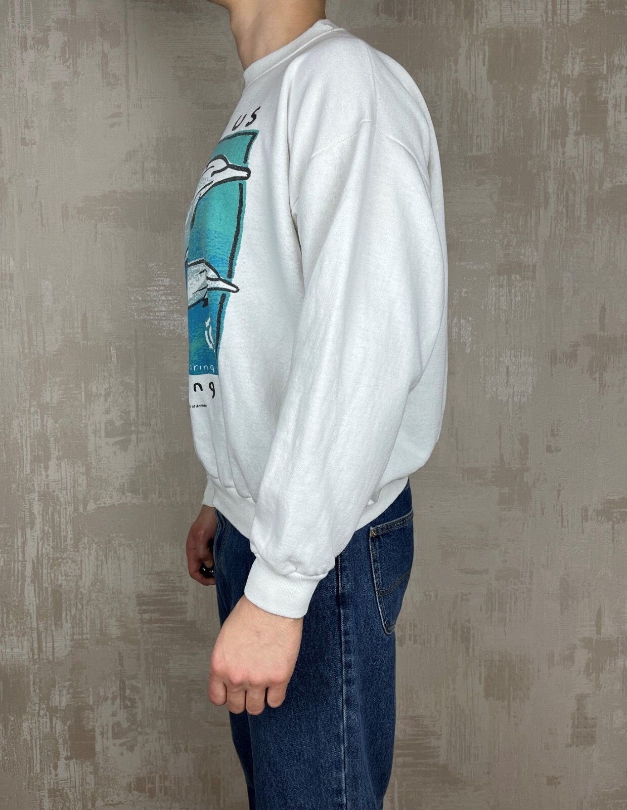 Vintage Vintage "Save Us From Danger" 1991 Caring Earth Sweatshirt Size US L / EU 52-54 / 3 - 9 Thumbnail