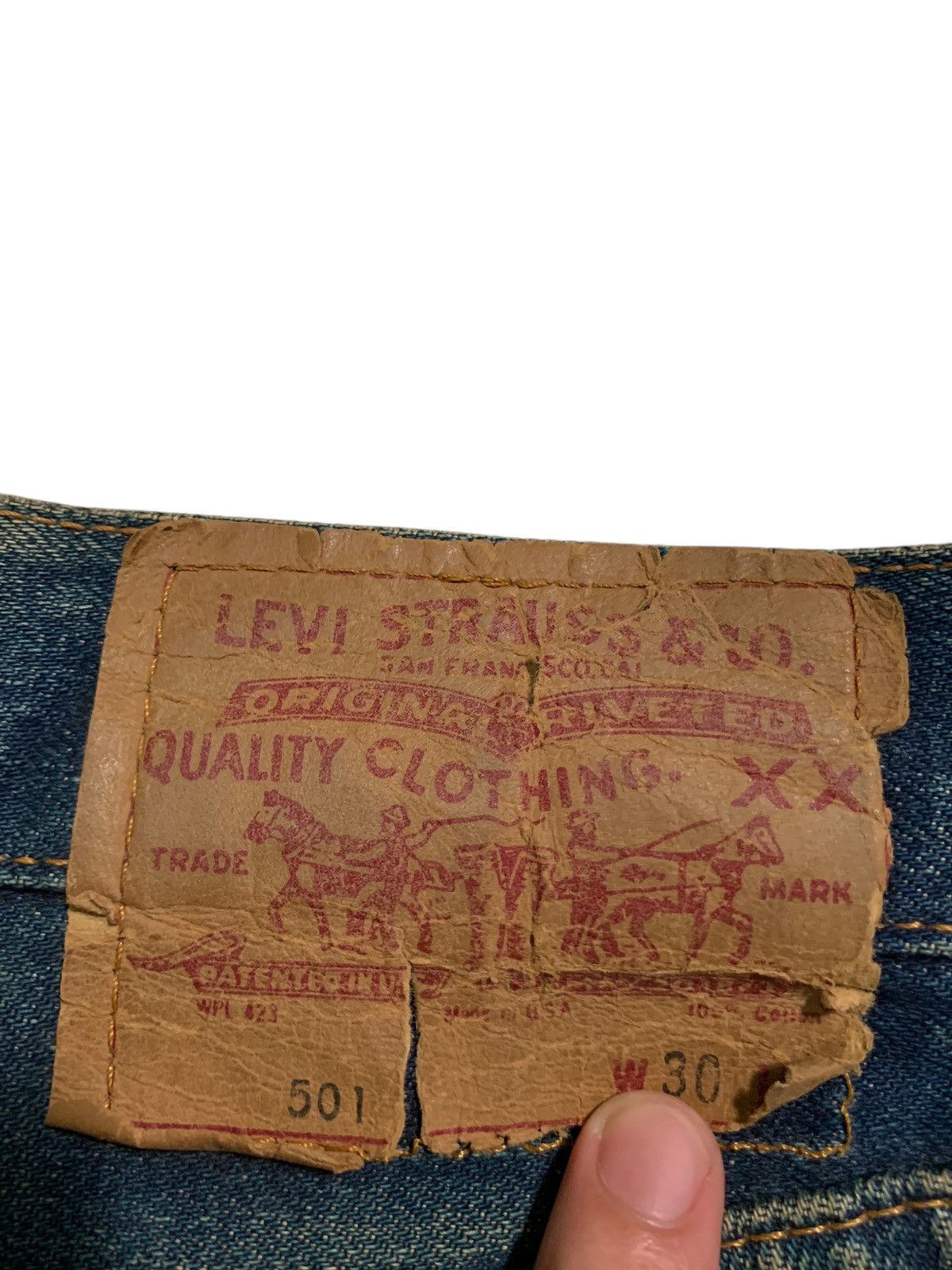 Levi's VINTAGE LEVIS 501 BIG E SELVEDGE MUDWASH & RUSTY DISTRESSED Size US 29 - 10 Thumbnail