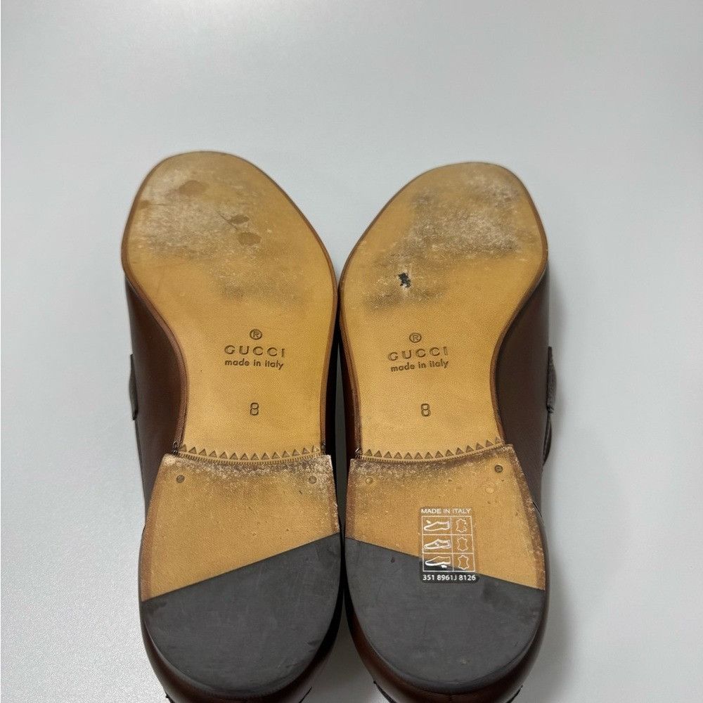 Gucci Gucci Jordaan Leather Horsebit Loafers Brown Men’s Size UK 8 Size US 8.5 / EU 41-42 - 6 Thumbnail