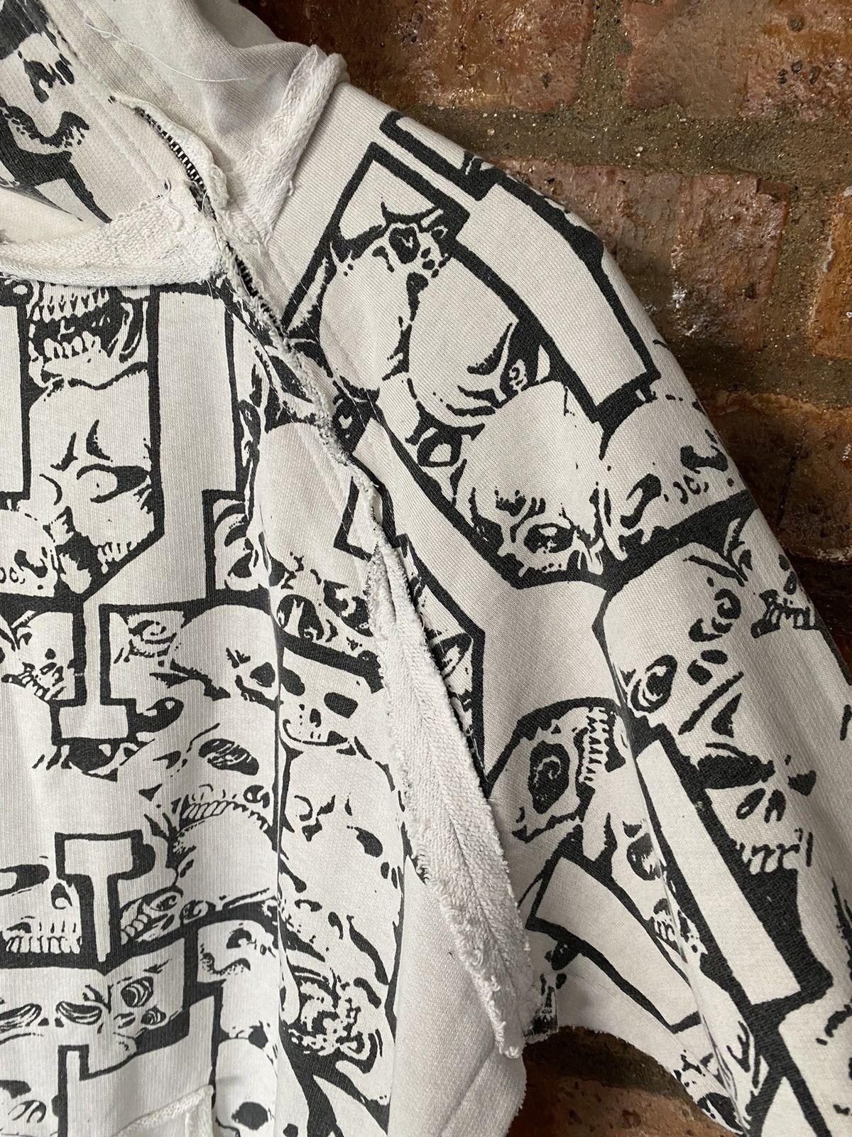 Japanese Brand Vtg Buddist Punk Japan cut and fringe Skull full zip hoodie Size US M / EU 48-50 / 2 - 10 Thumbnail