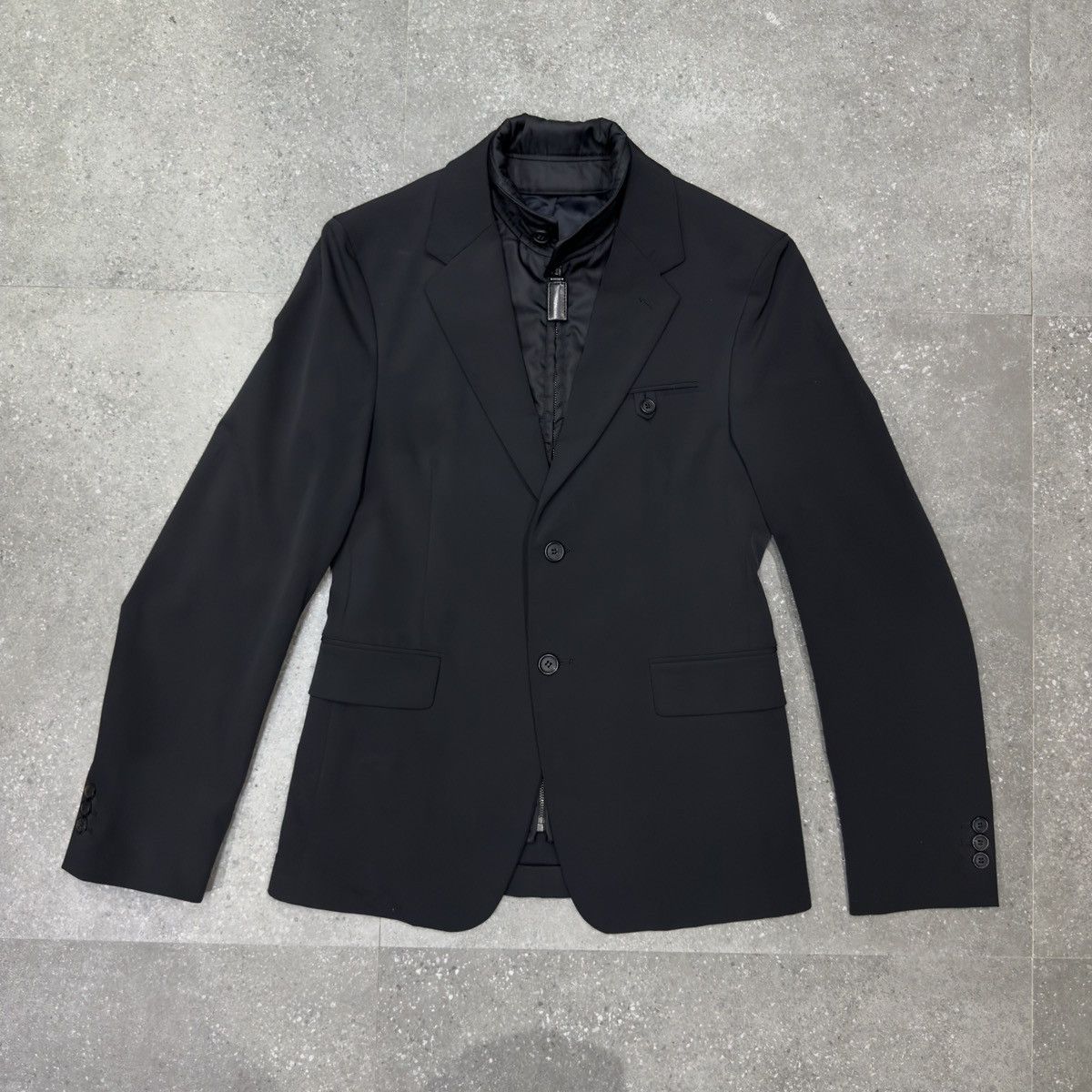 Designer × Prada Prada Single Breasted Double Lined Nylon Suit Blazer Size 44R - 21 Thumbnail