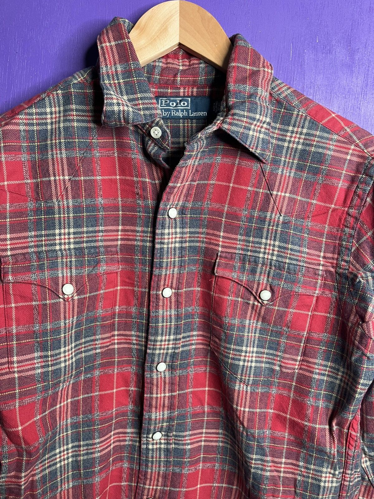 Polo Ralph Lauren × Vintage Vintage 90s Polo Ralph Lauren western plaid pearl snap Size US M / EU 48-50 / 2 - 3 Thumbnail