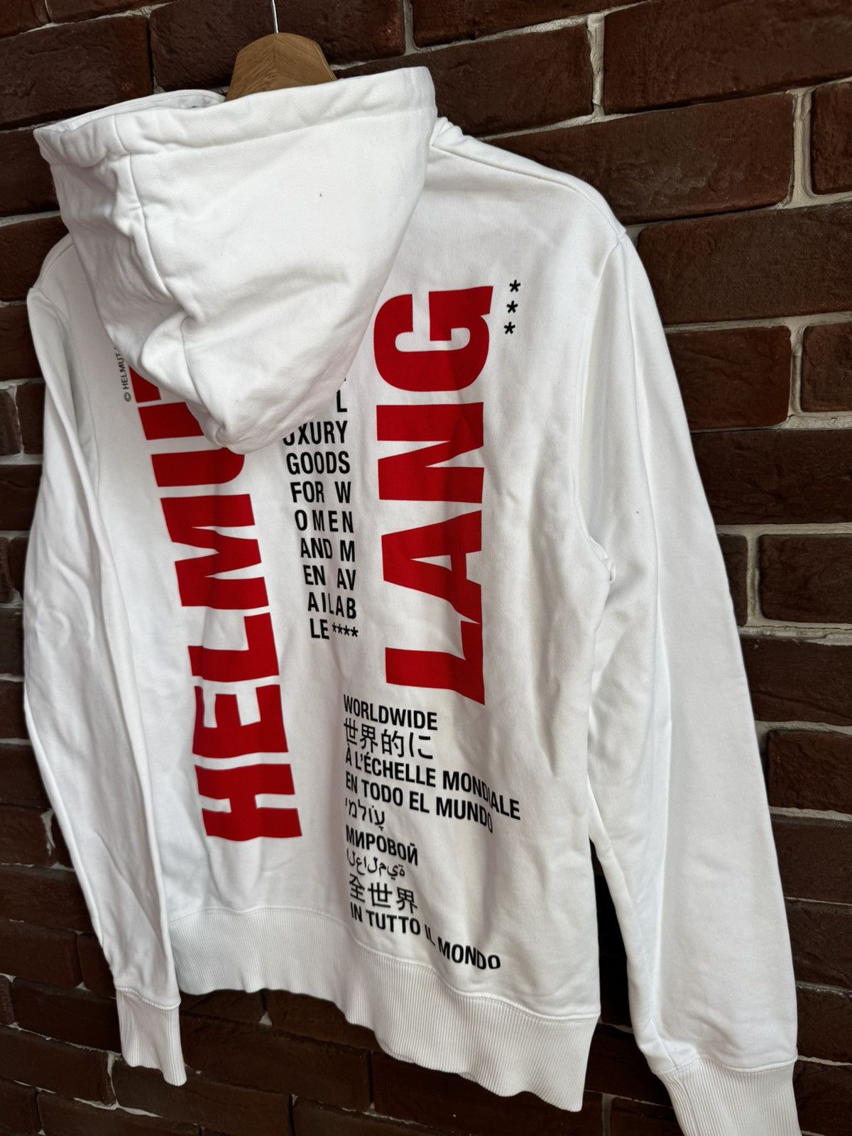 Helmut Lang Rare Helmut Lang white impress hoodie Small Designer Hype Size US S / EU 44-46 / 1 - 11 Thumbnail