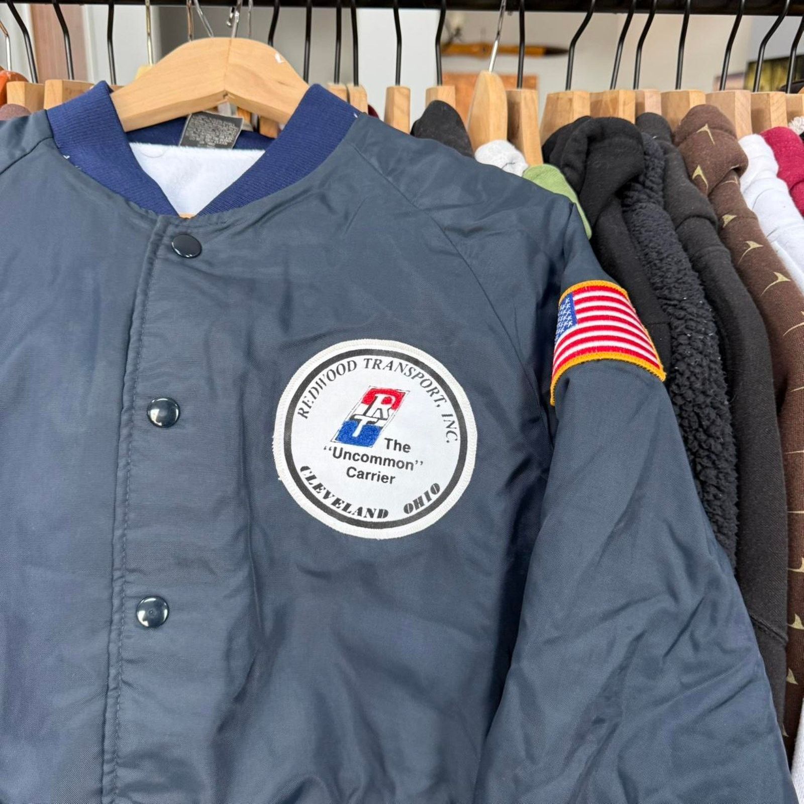 Other Vintage Redwood Transport Satin-like Bomber Jacket Blue Size US XL / EU 56 / 4 - 3 Thumbnail