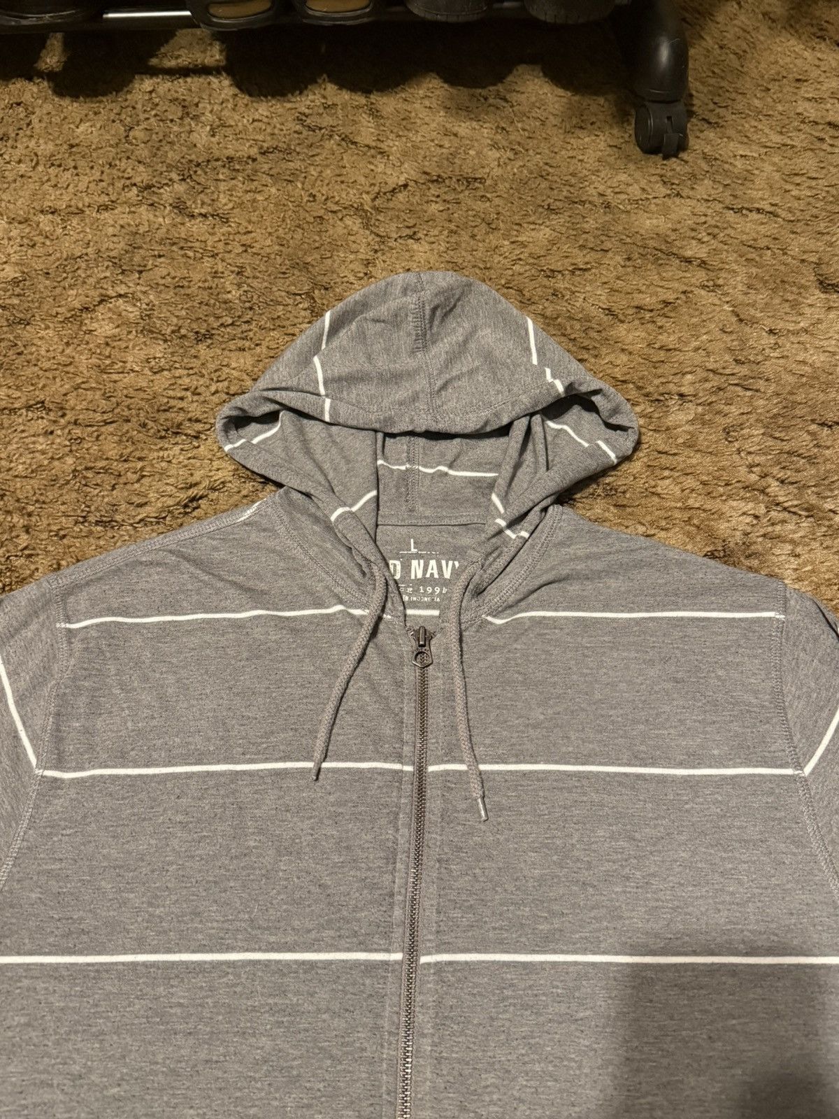 Old Navy Old Navy Striped Hoodie Grey Large Size US L / EU 52-54 / 3 - 3 Thumbnail