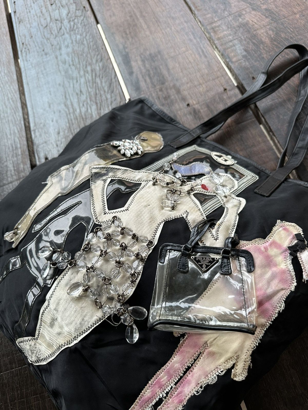 Prada Prada Tote Bag Nice Design Size ONE SIZE - 5 Thumbnail