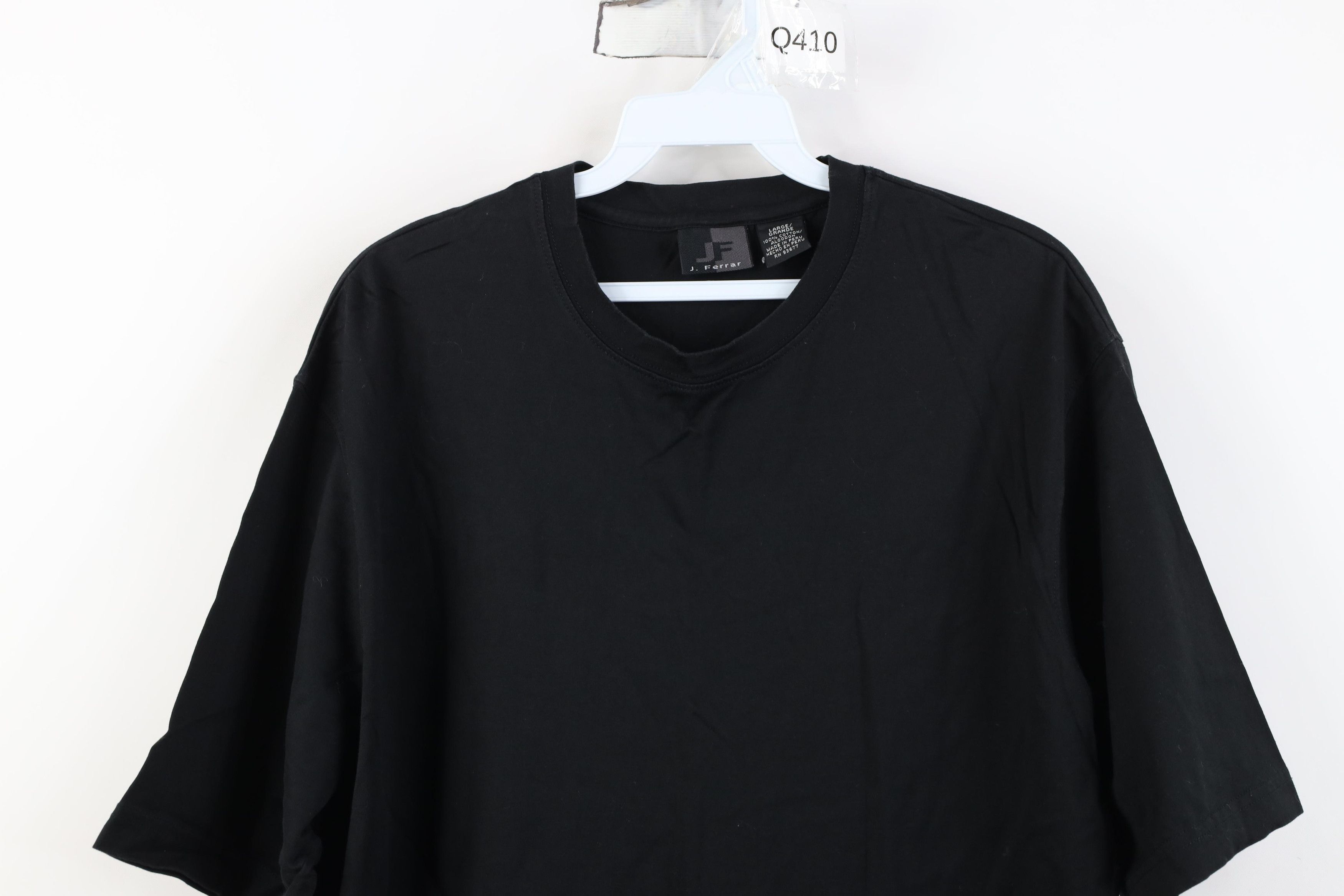 Vintage Vintage 90s Y2K Streetwear Soft Cotton Knit T-Shirt Black Size US L / EU 52-54 / 3 - 2 Thumbnail
