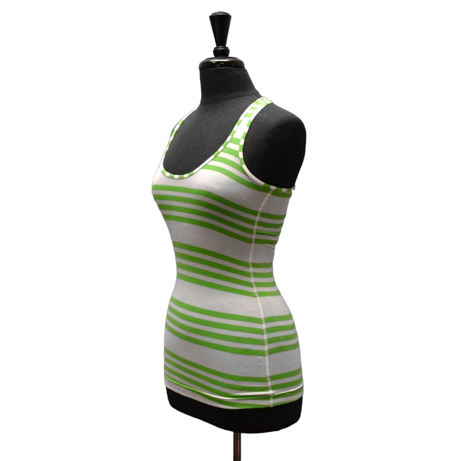 Lululemon LULULEMON Cool Racerback Ocean Frond Stripe Green Tank Top 4 Size S / US 4 / IT 40 - 4 Thumbnail