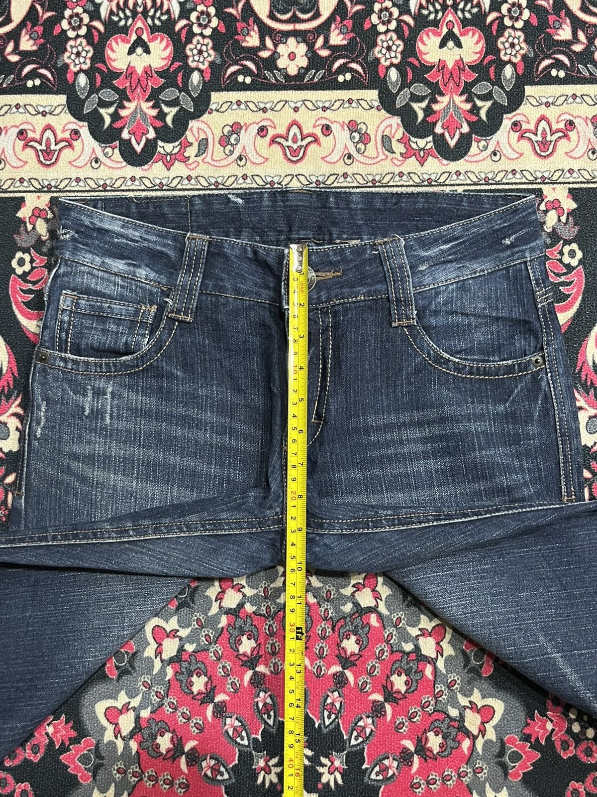 Japanese Brand Japanese Brand Dark Blue Whisker Straight Leg Jeans Size US 30 / EU 46 - 11 Thumbnail