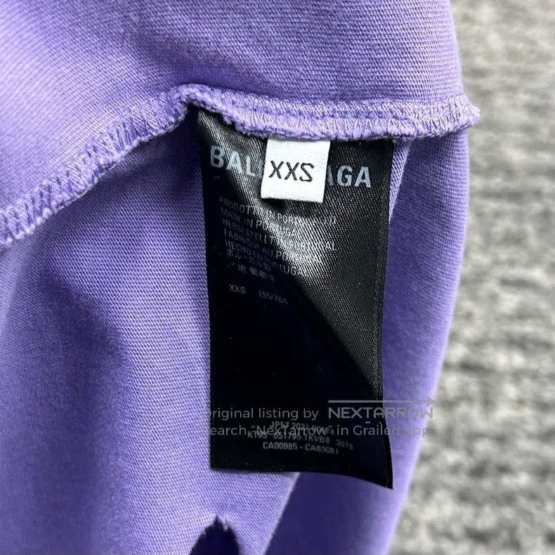 Balenciaga Balenciaga Ripped Aged Cracked Logo Short Sleeve Size US XXS / EU 40 - 5 Thumbnail