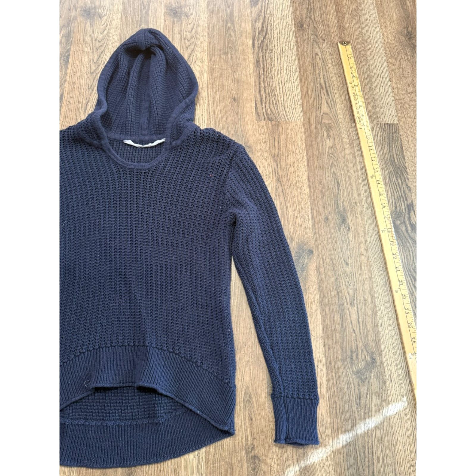 Athleta Athleta Sweater Womens XS Blue Pullover Hooded V-neck Ribbed Knit Shirt Size XS / US 0-2 / IT 36-38 - 4 Thumbnail