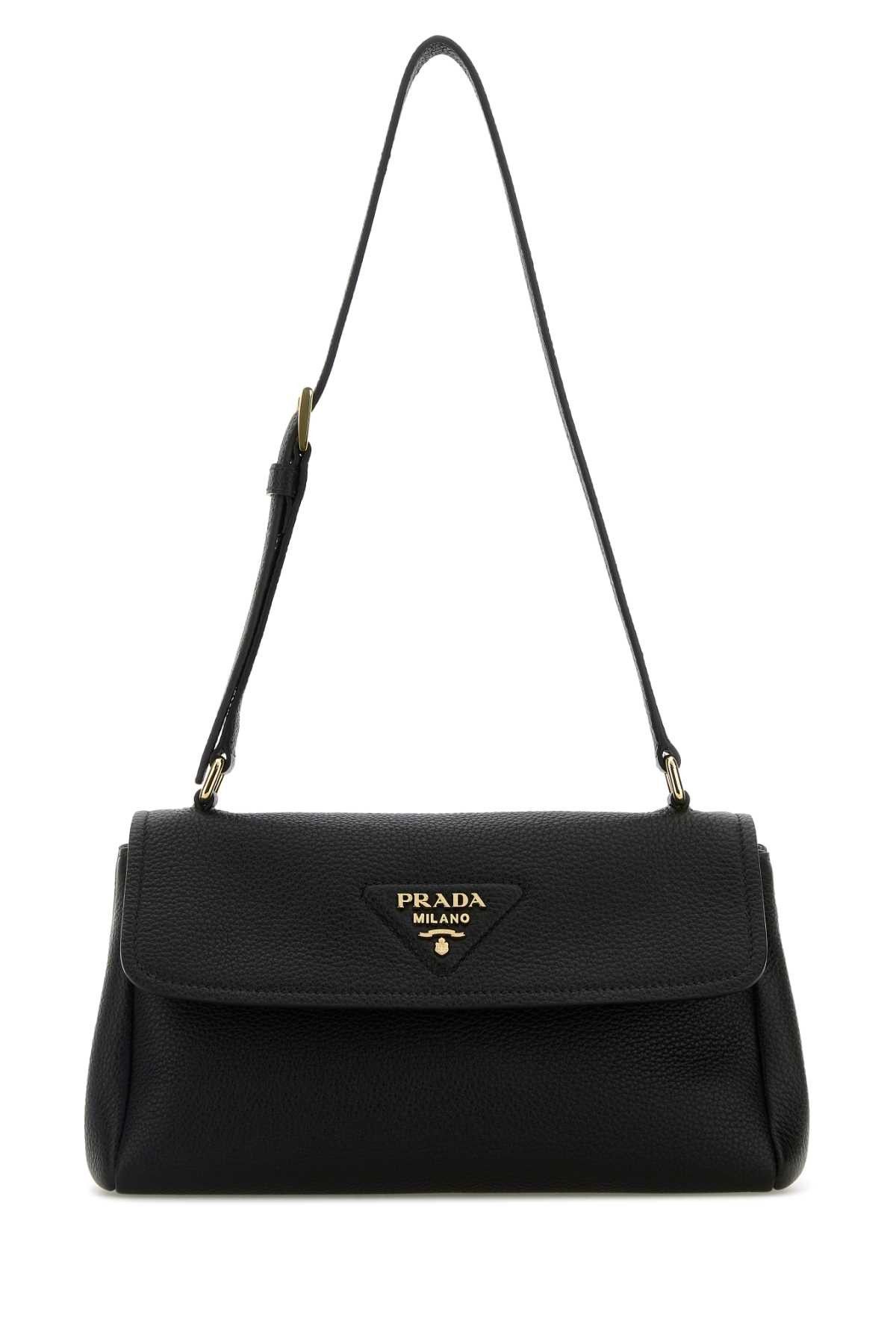 Prada Black Leather Small Shoulder Bag Size ONE SIZE - 1 Thumbnail