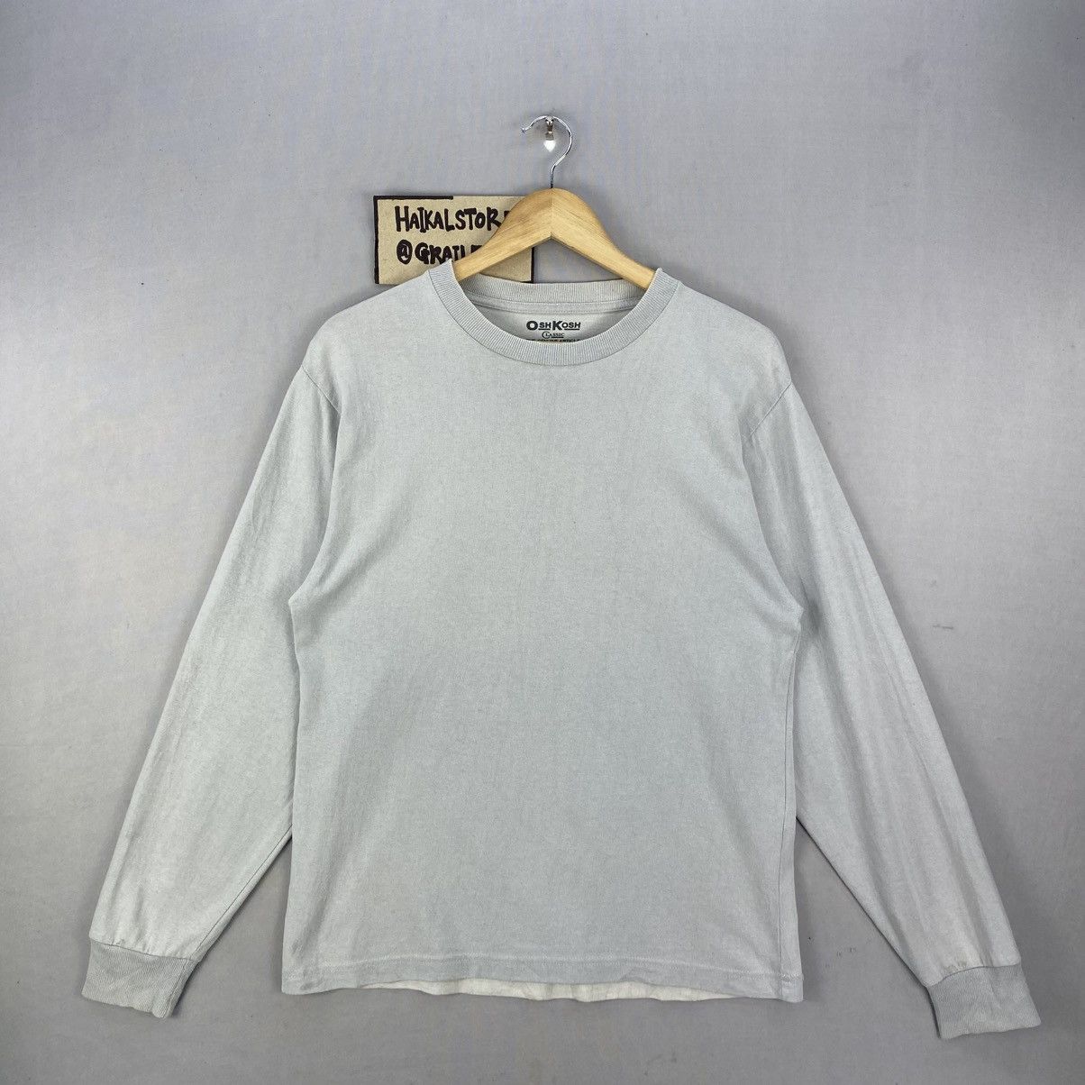 OshKosh Basic Long Sleeve Tee Light Grey Vintage Fit