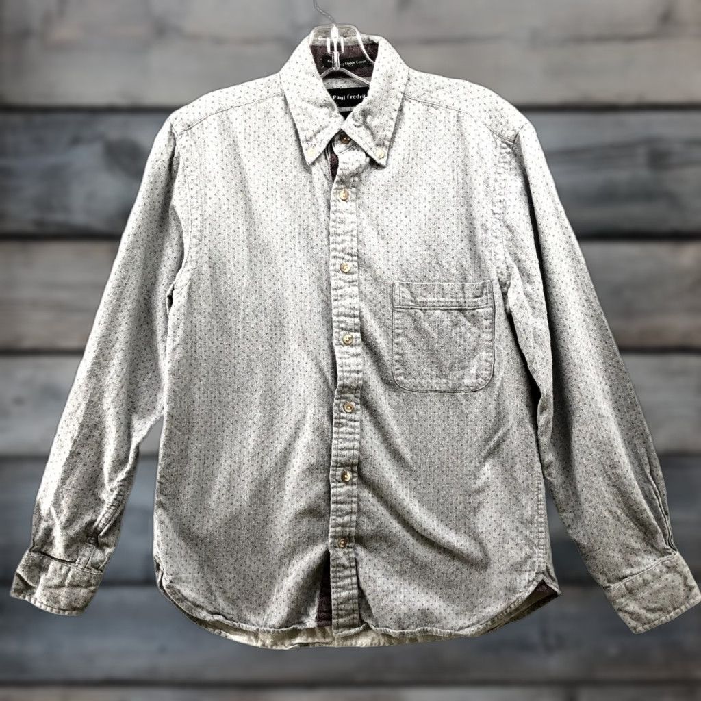 Vintage Paul Fredrick Slim Fit Flannel Shirt Mens Small Gray Geometric Printed Long Sleeve Button-Up Casual Workwear Size US S / EU 44-46 / 1 - 1 Thumbnail
